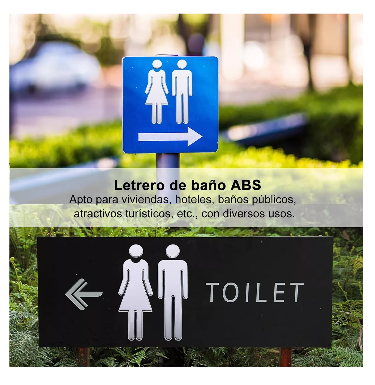 Foto 6 pulgar | Letrero De Baño De Mujer Y Hombre, 2 Piezas Plata