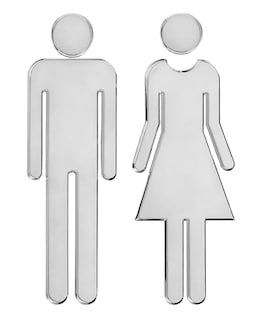 Foto 1 | Letrero De Baño De Mujer Y Hombre, 2 Piezas Plata
