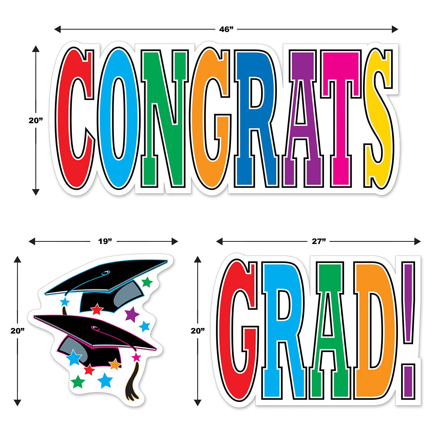 Foto 3 pulgar | Letrero Beistle Jumbo Congrats Grad - Venta Internacional