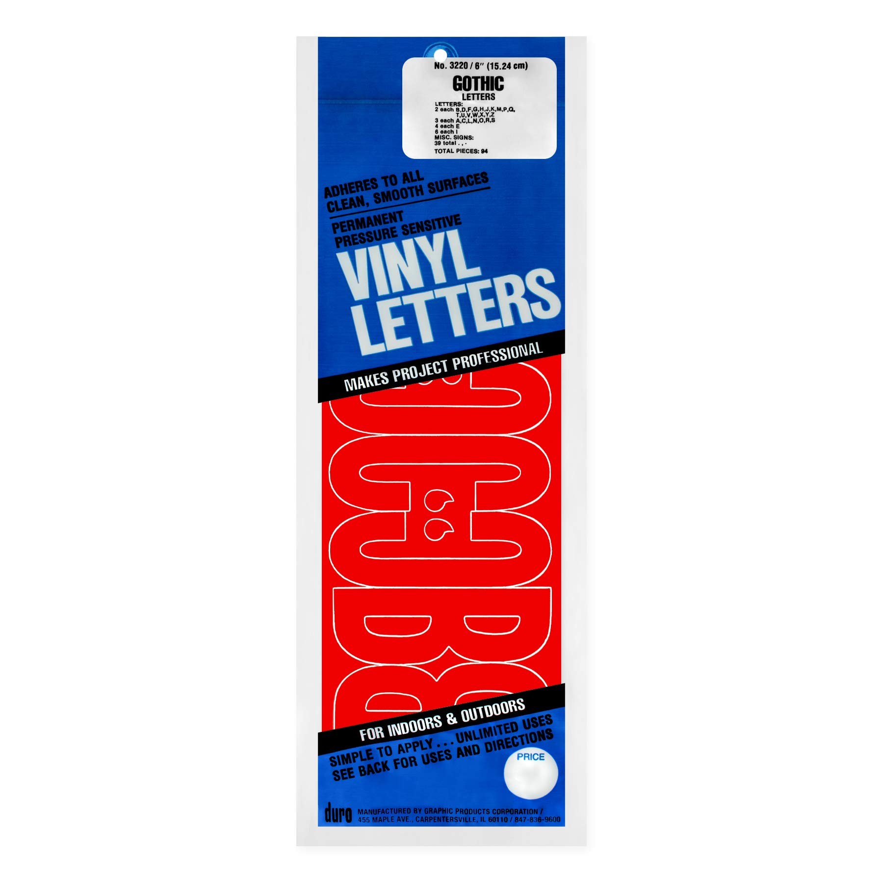 Juego De Letras De Vinilo Duro Gothic De 6 Pulgadas, Color Rojo, Para Rotulación Permanente - Venta Internacional.