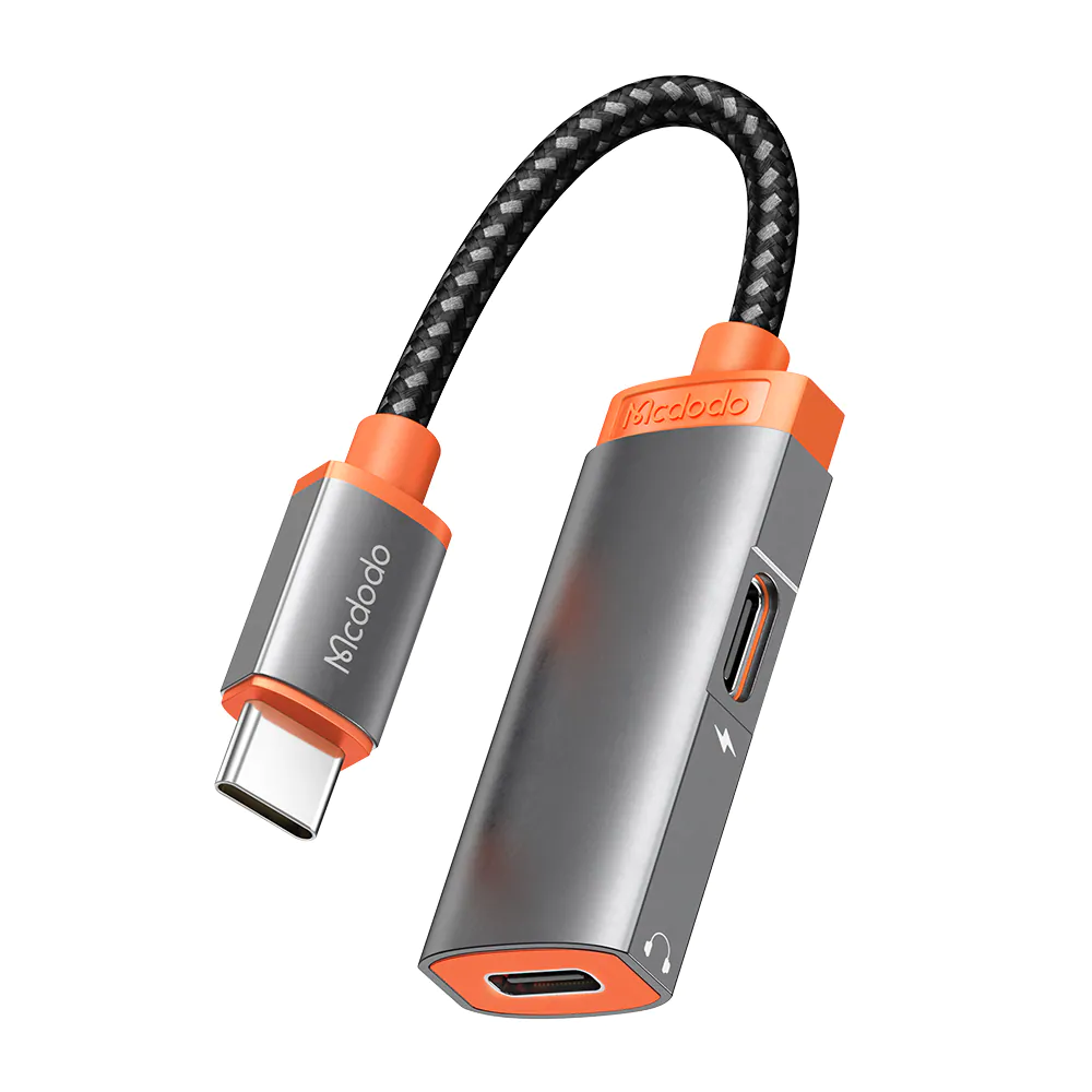 Adaptador Mcdodo Usb Tipo C 2 en 1 Carga y Transmite Audio Gris