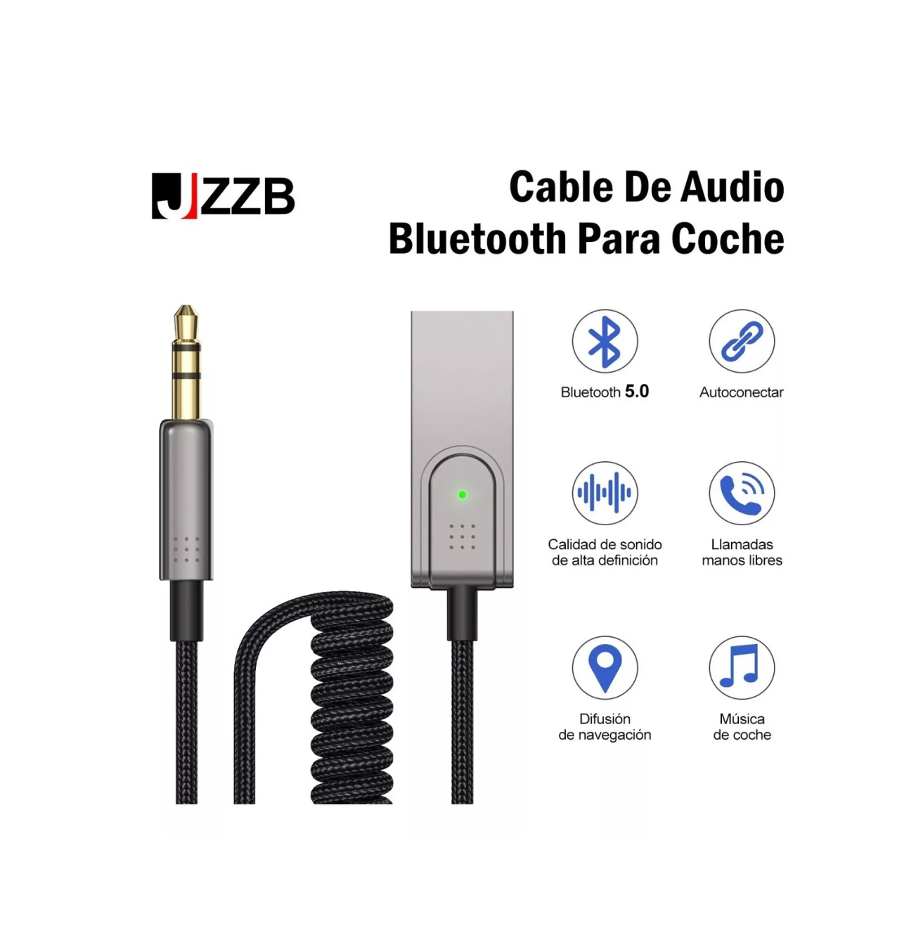 Foto 3 pulgar | Adaptador Auxiliar de Audio Inalámbrico para Receptor Belug Gris