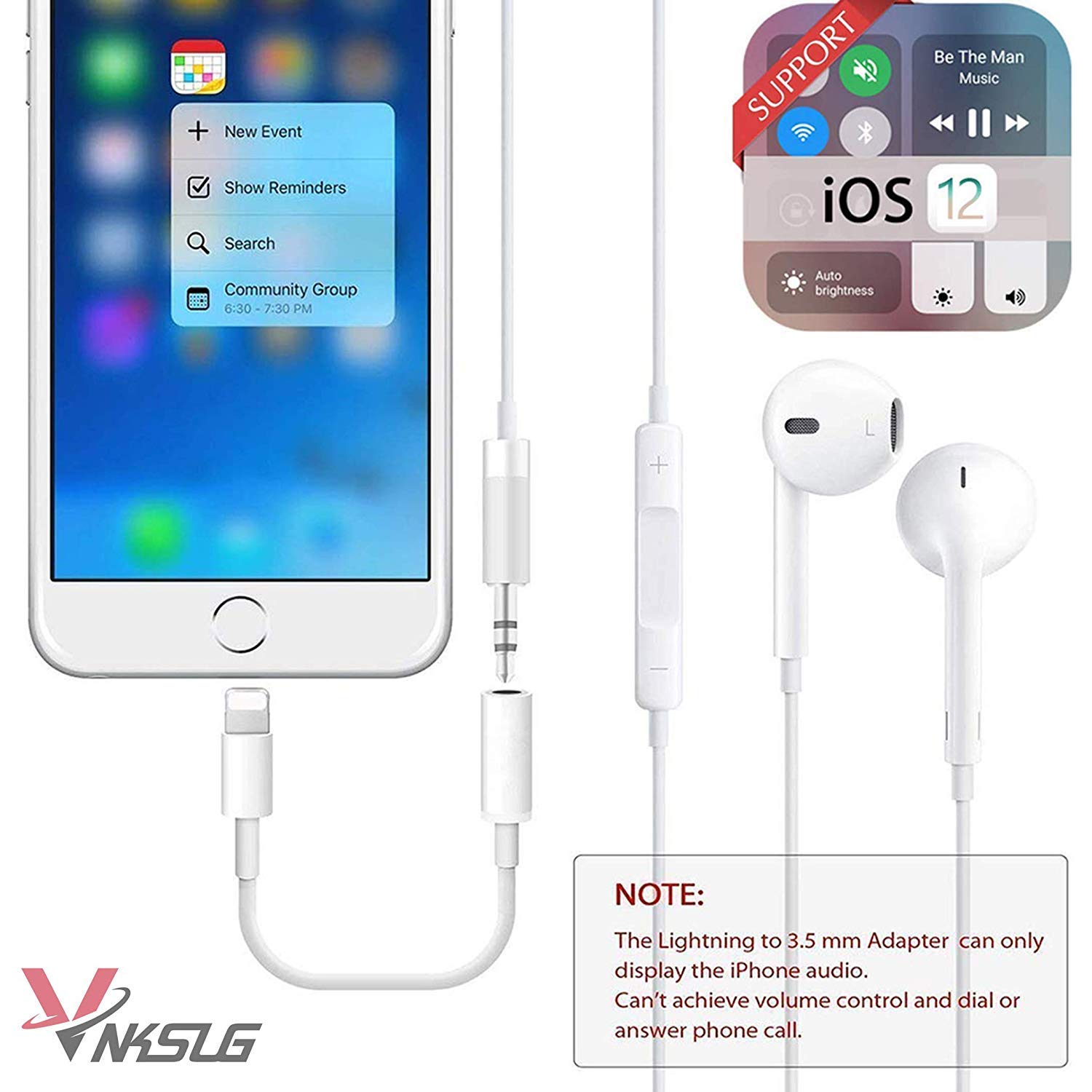 Foto 5 pulgar | Adaptador De Auriculares Belcompany Lightning A 3,5 Mm Para Iphone - Venta Internacional.