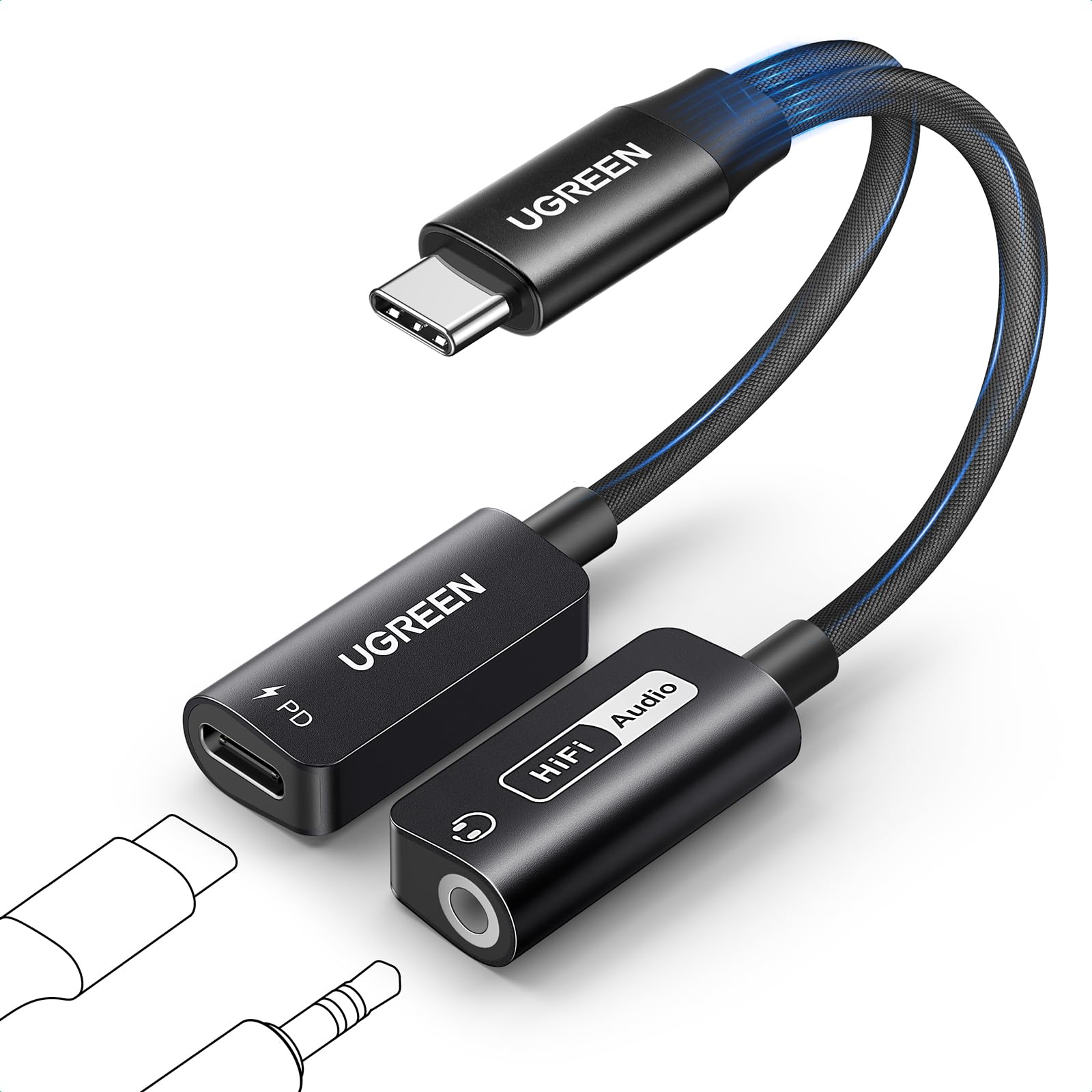 Foto 2 pulgar | Adaptador de Audio USB-C a 3,5 mm y Cargador Ugreen Magnetic - Venta Internacional