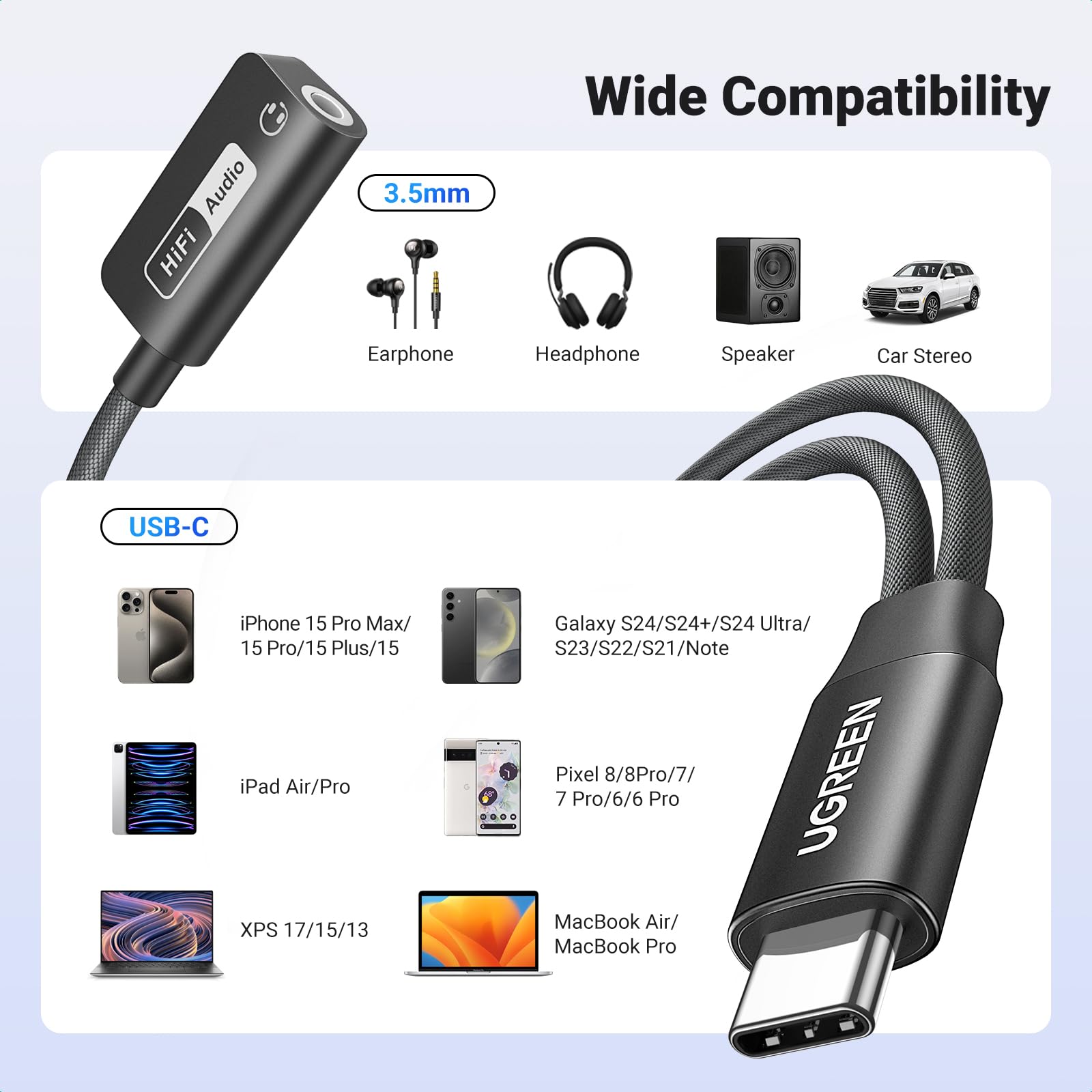 Foto 8 pulgar | Adaptador de Audio USB-C a 3,5 mm y Cargador Ugreen Magnetic - Venta Internacional