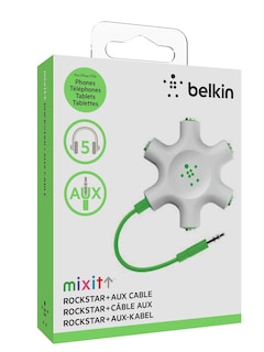 Foto 2 | Divisor De Auriculares Belkin Rockstar 5-jack Multi Light Green - Venta Internacional.