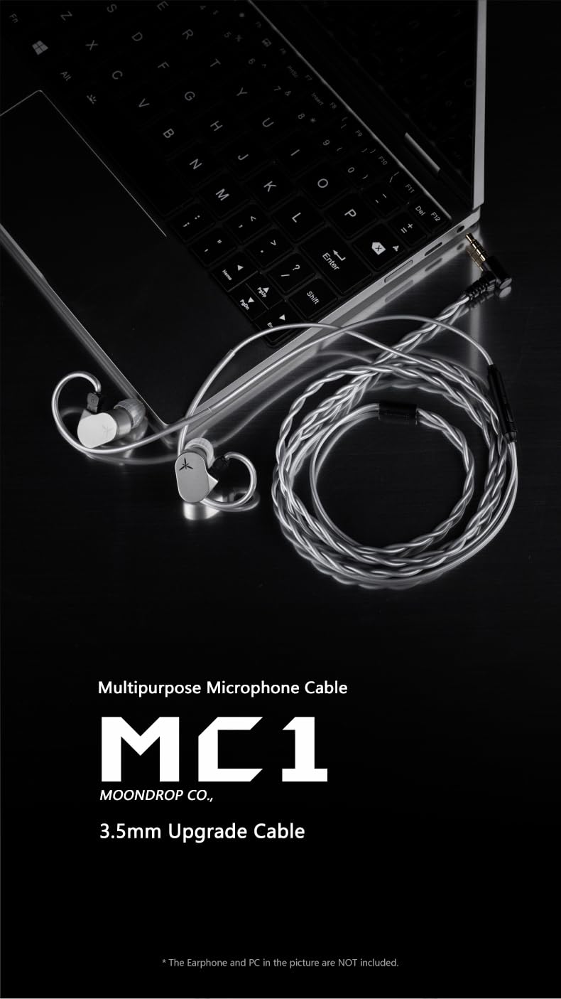 Foto 3 pulgar | Cable De Micrófono Moondrop Mc1 De 3,5 Mm, Mejora De Auriculares De 0,78 Mm A 2 Pines - Venta Internacional.