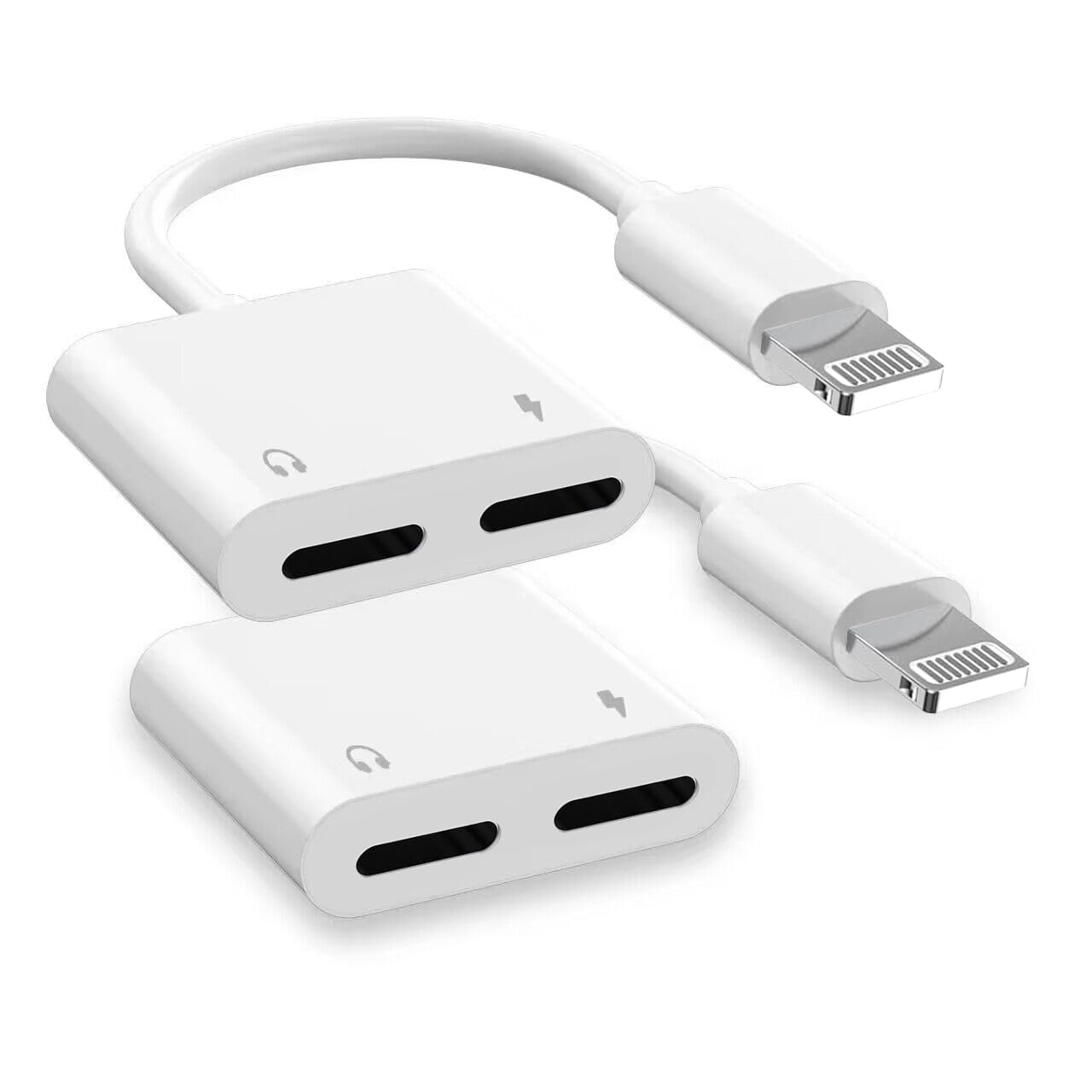 Adaptador Dual Lightning Para Dividir Y Cargar Iphone, 2 Unidades - Venta Internacional.