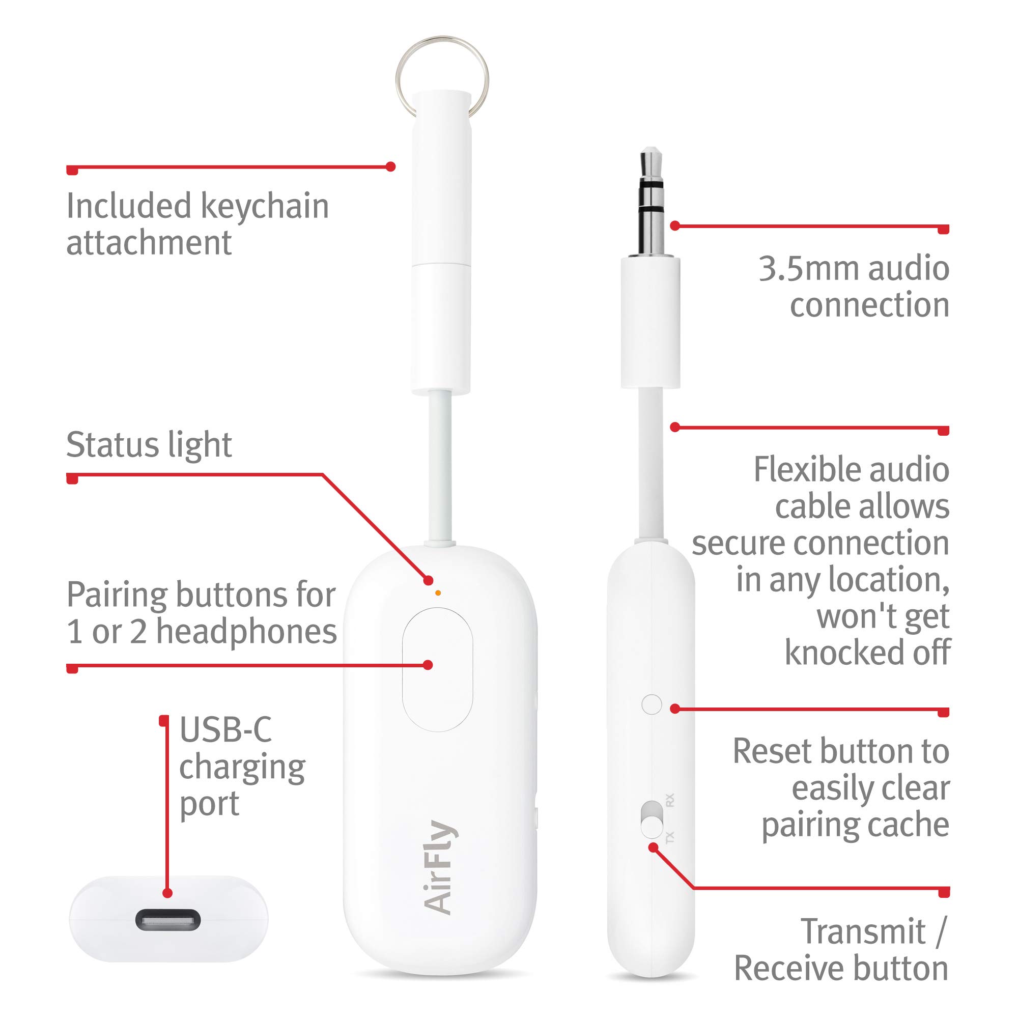 Foto 5 pulgar | Transmisor/receptor Bluetooth 5.0 Twelve South Airfly Pro - Venta Internacional.