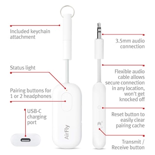 Foto 4 | Transmisor/receptor Bluetooth 5.0 Twelve South Airfly Pro - Venta Internacional.