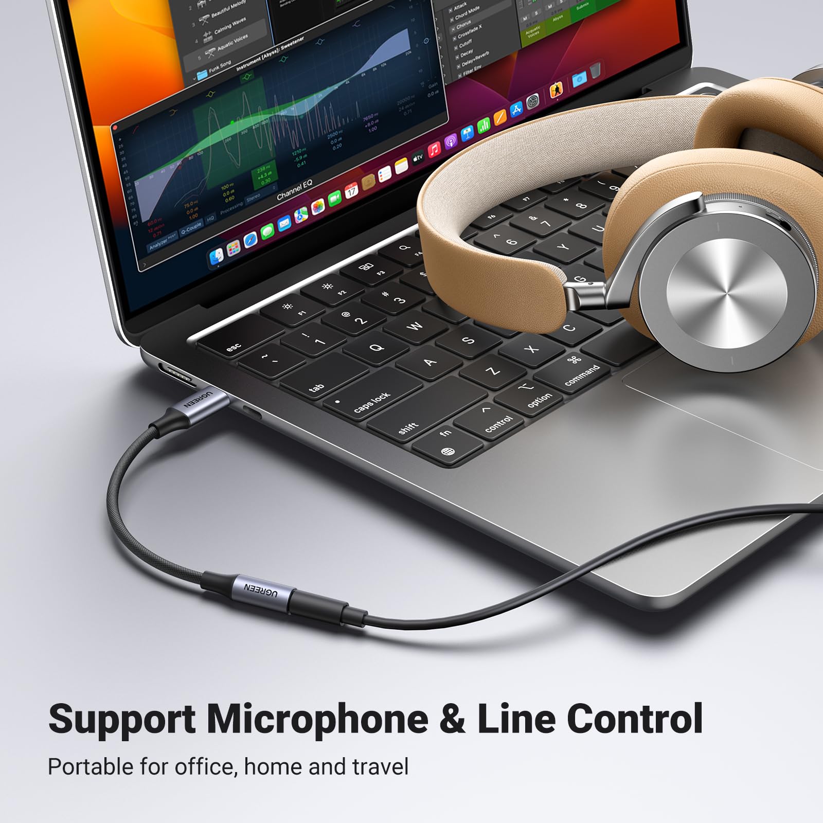 Foto 3 | Adaptador De Audio Usb C A 3,5 Mm Ugreen Para Iphone Ipad Gris - Venta Internacional.