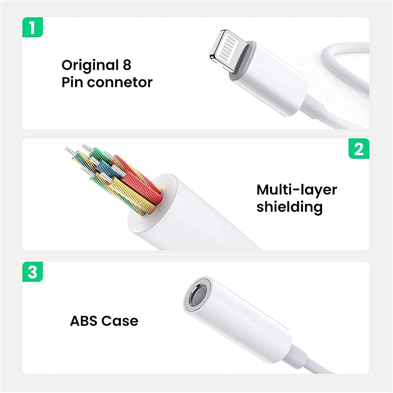 Foto 3 | Adaptador Lightning A Conector Para Auriculares De 3,5 Mm Certificado Por Apple Mfi - Venta Internacional.