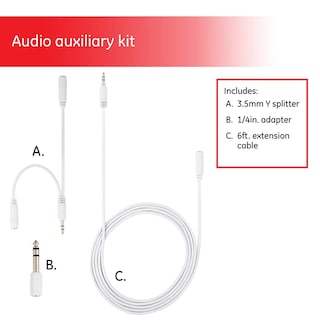 Foto 2 | Kit Adaptador Para Auriculares Ge, Cable De Extensión Estéreo De 3,5 Mm, Blanco - Venta Internacional.