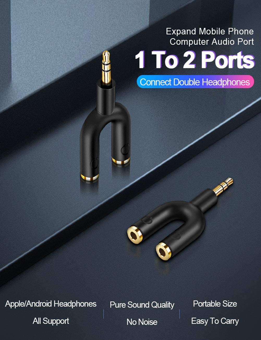 Foto 3 pulgar | Adaptador Divisor De Auriculares Cablecreation De 3,5 Mm Macho A 2 Hembra - Venta Internacional.