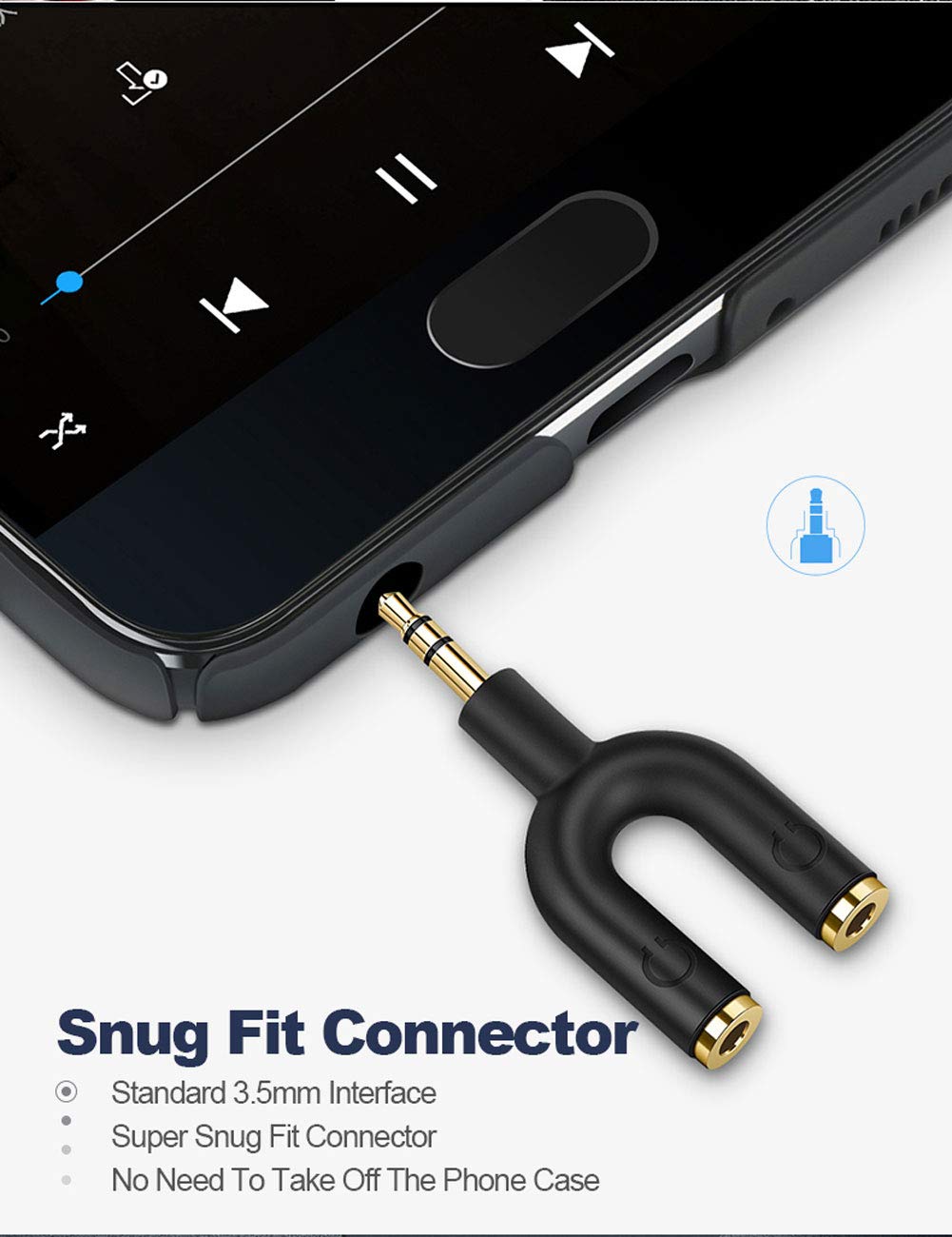 Foto 6 pulgar | Adaptador Divisor De Auriculares Cablecreation De 3,5 Mm Macho A 2 Hembra - Venta Internacional.