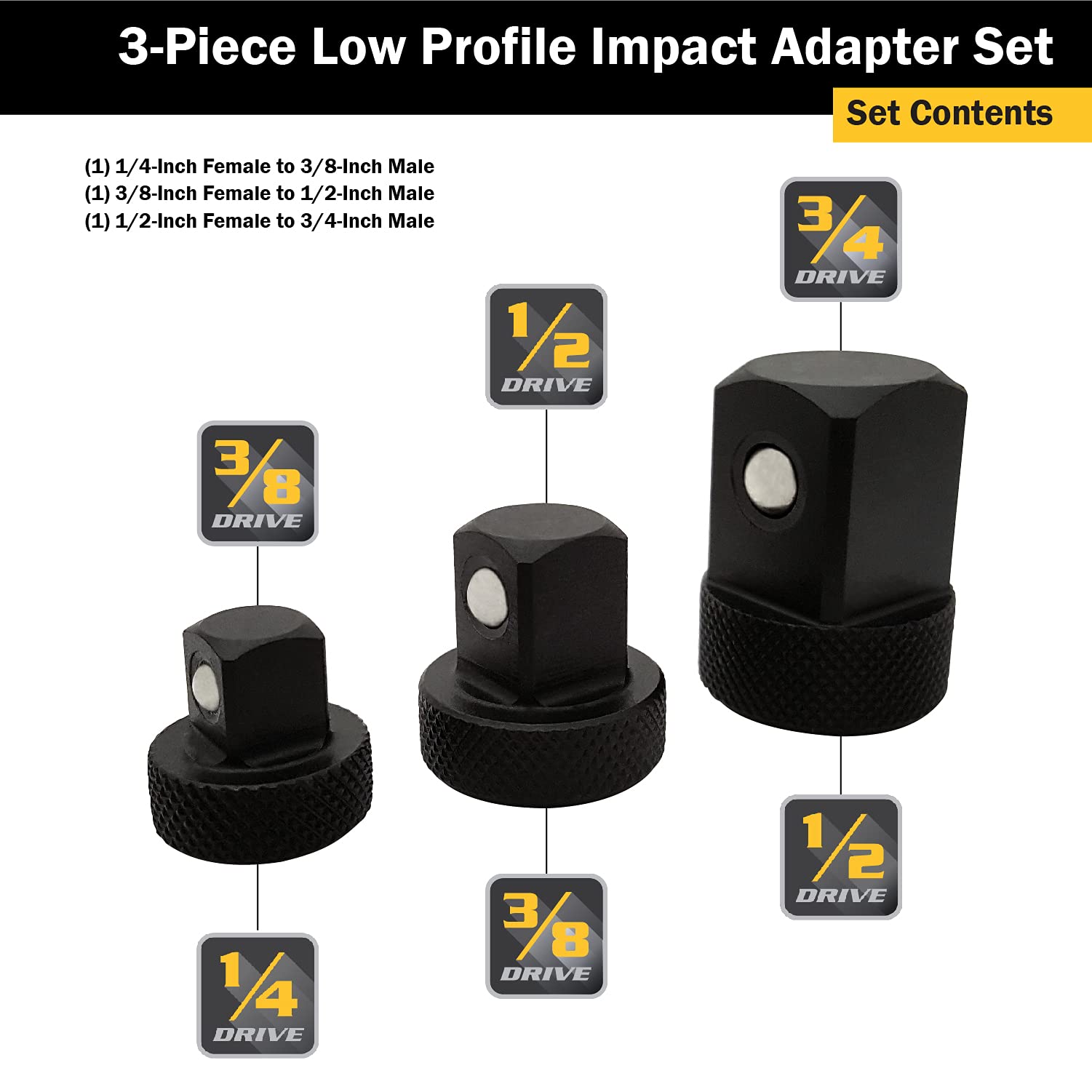 Foto 3 pulgar | Juego De Adaptadores Titan Tools 30936 De Perfil Bajo, 3 Piezas - Venta Internacional.
