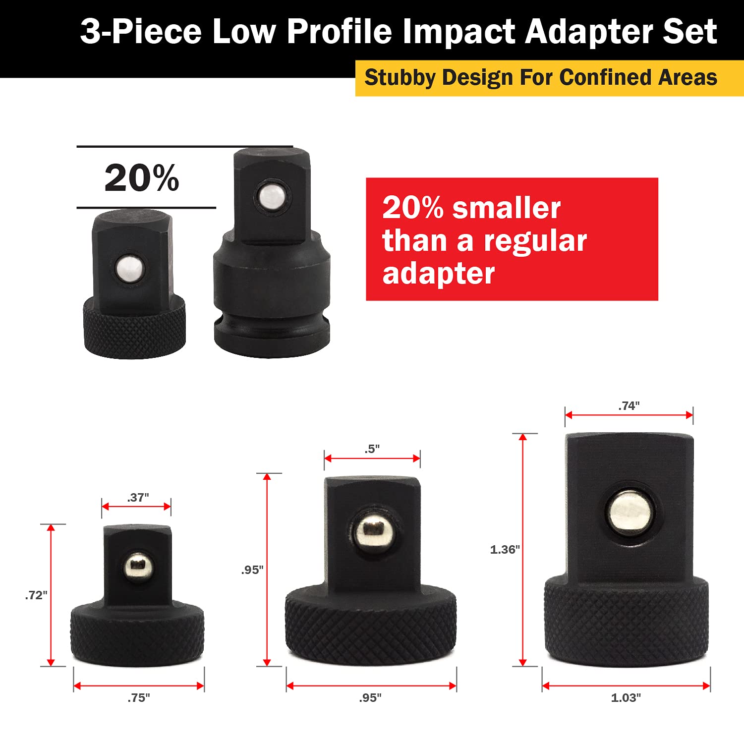 Foto 6 pulgar | Juego De Adaptadores Titan Tools 30936 De Perfil Bajo, 3 Piezas - Venta Internacional.