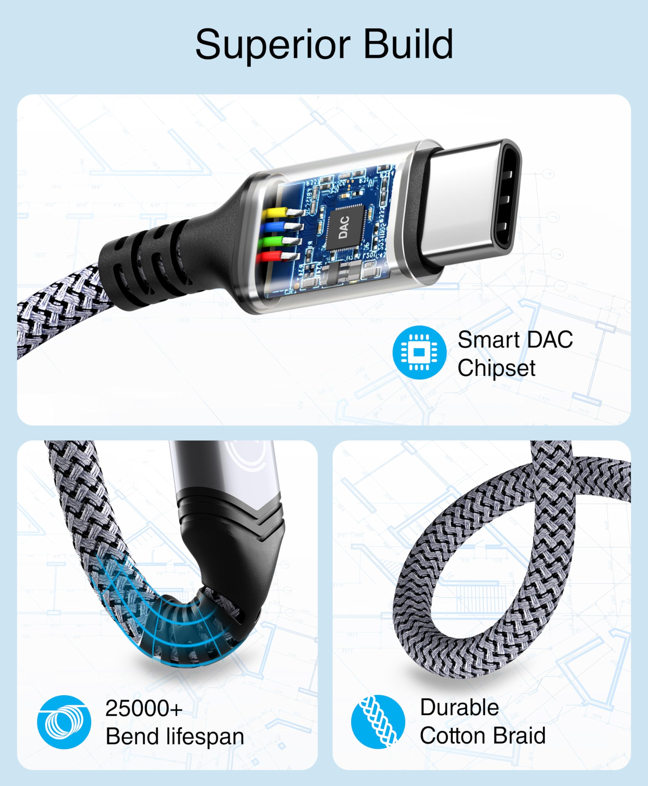 Foto 6 pulgar | Cable Adaptador De Audio Bluerigger Usb C A 3,5 Mm Hembra De 1 M - Venta Internacional.
