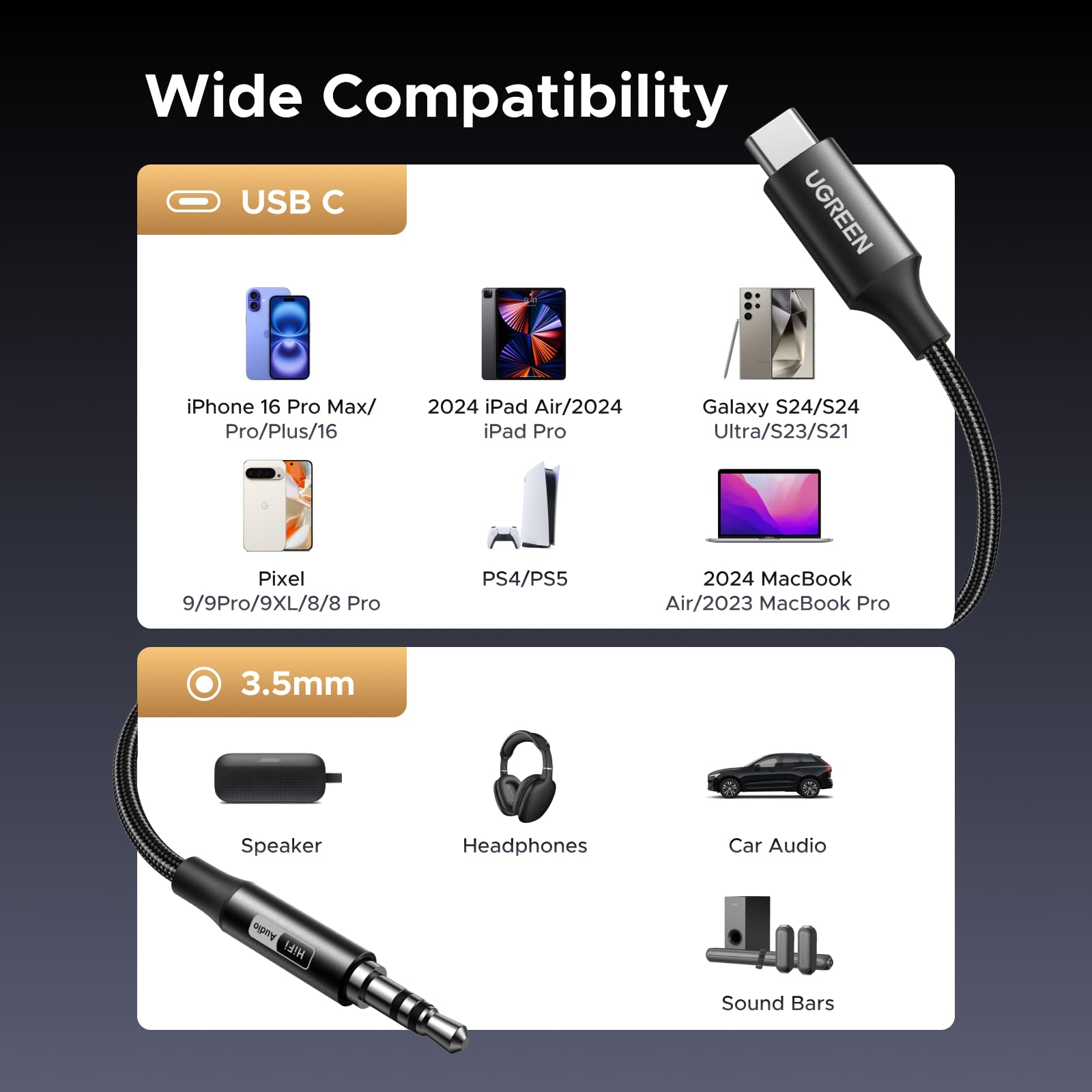 Foto 7 pulgar | Adaptador De Audio Ugreen Aux A Usb C Tipo C 3,5 Mm Hi-res 32 Bit/ - Venta Internacional.