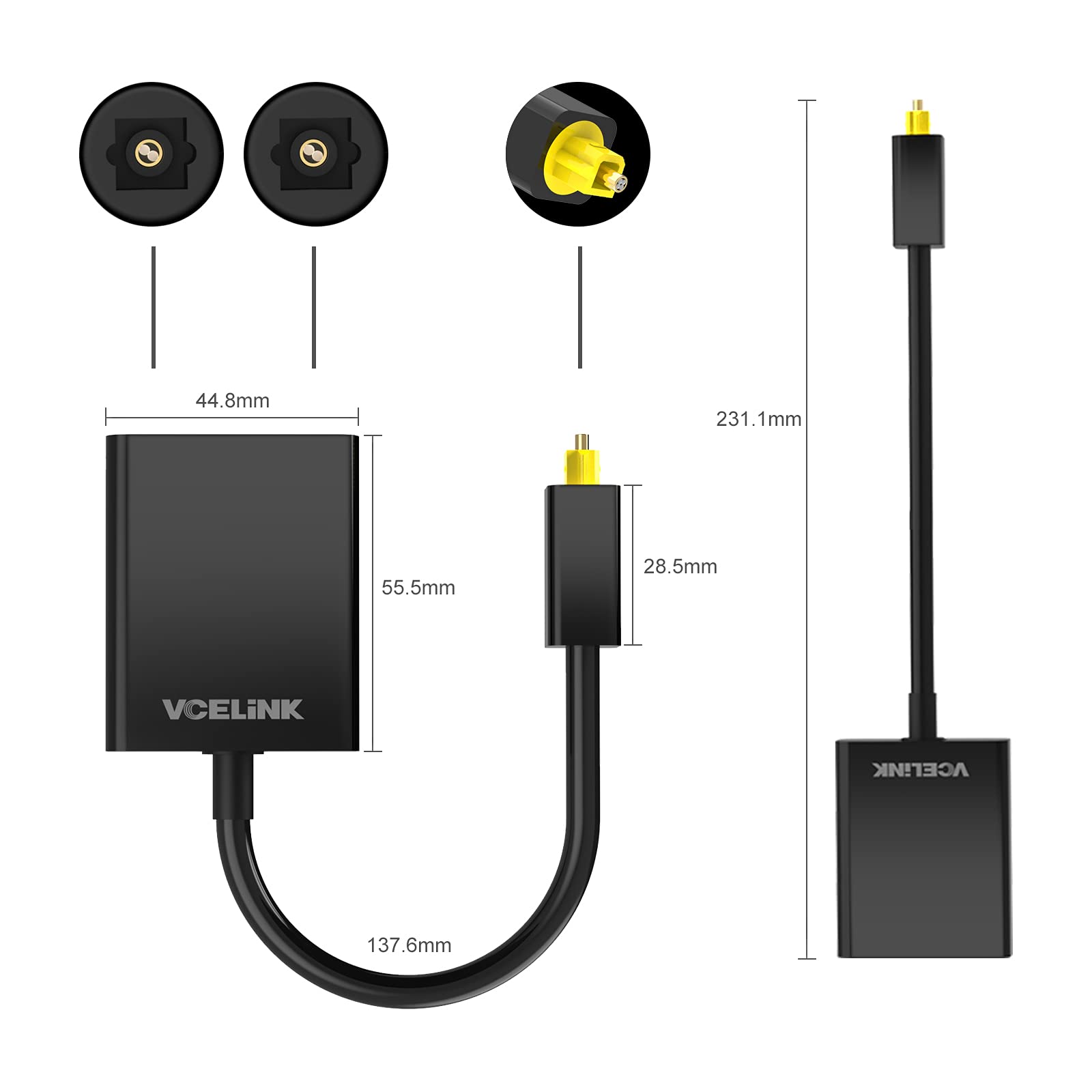 Foto 2 | Divisor De Cable Óptico Vcelink Fiber 1 Entrada 2 Salidas Toslink Negro - Venta Internacional.