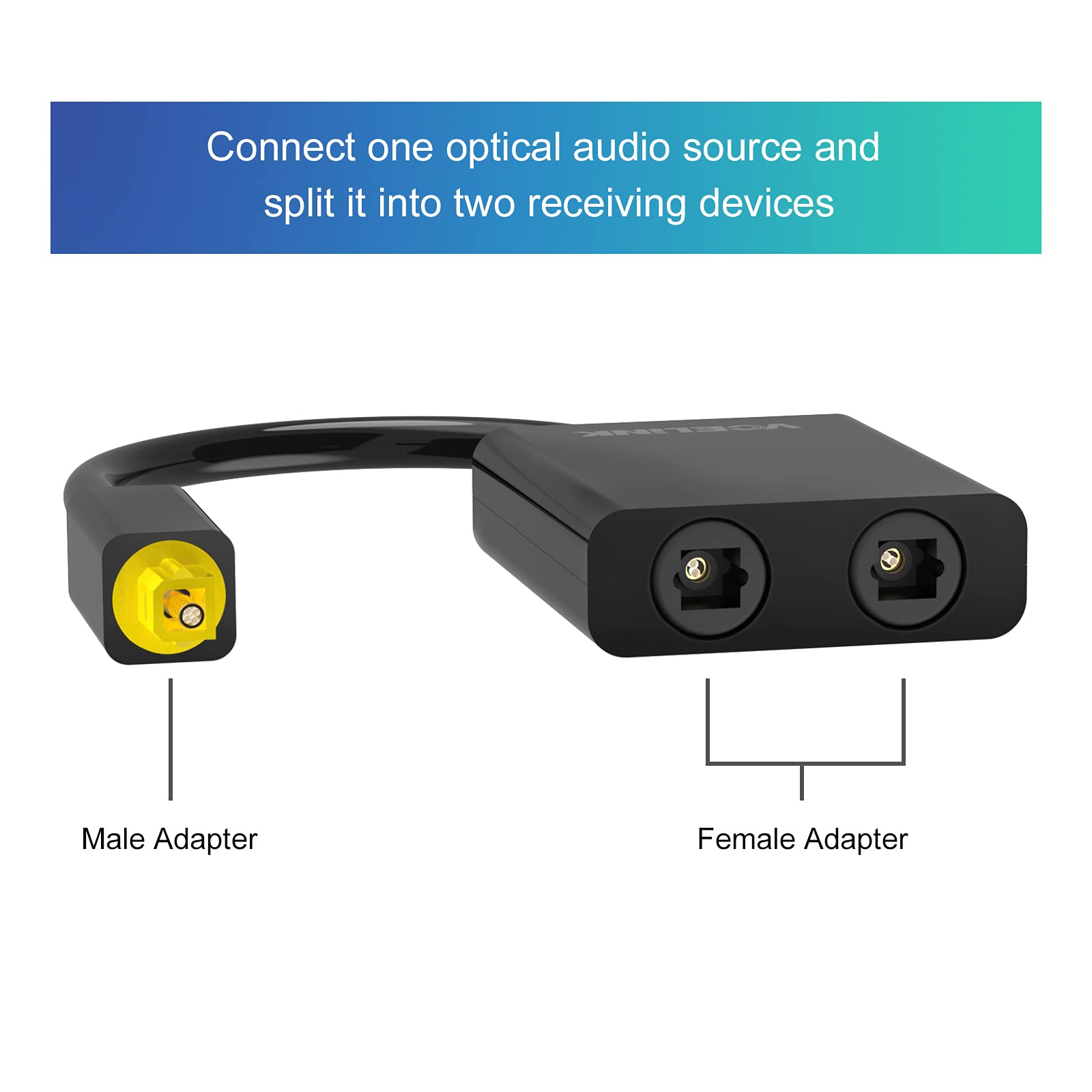 Foto 4 pulgar | Divisor De Cable Óptico Vcelink Fiber 1 Entrada 2 Salidas Toslink Negro - Venta Internacional.