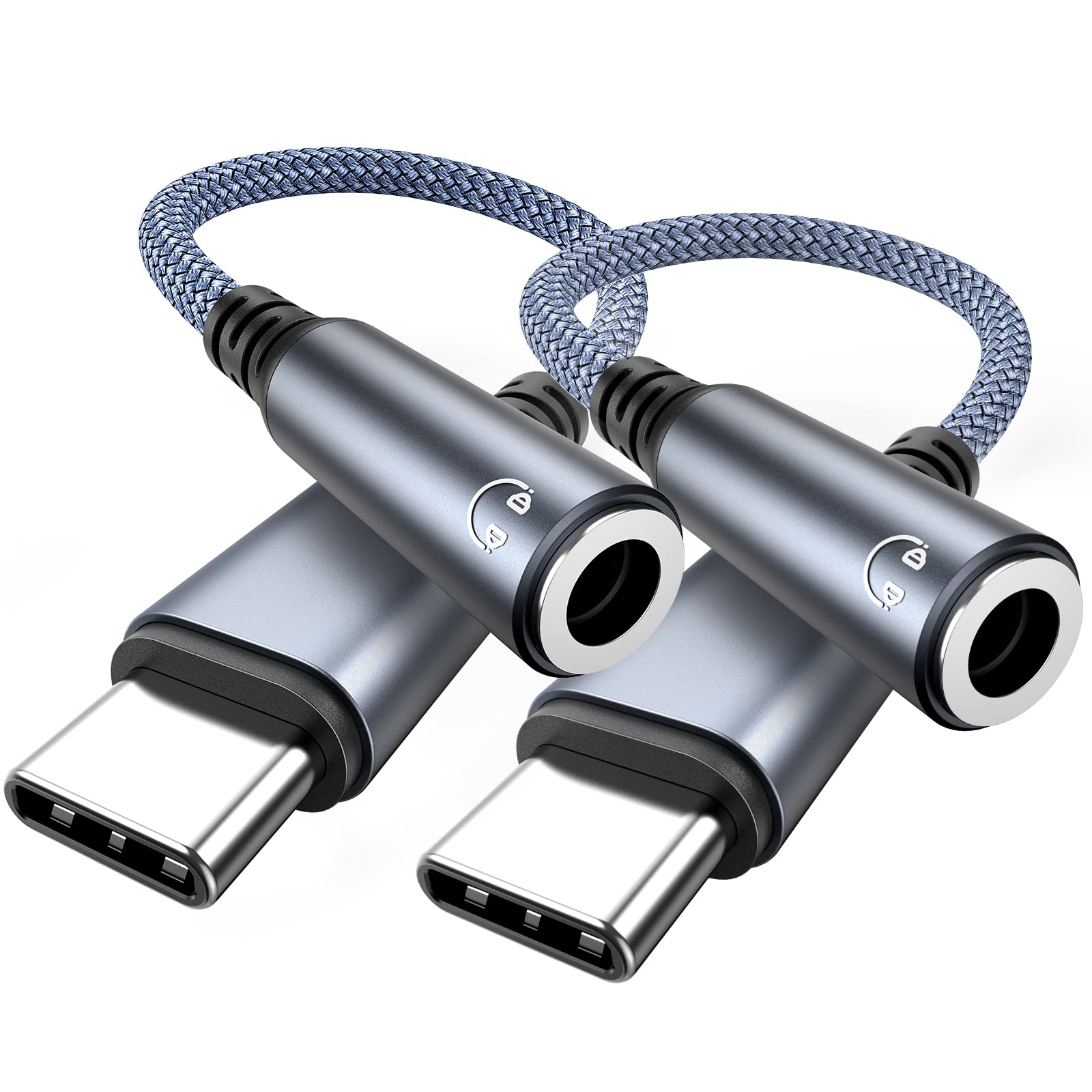 Foto 1 | Adaptador Usb C A Conector De Audio Para Auriculares Highwings De 3,5 Mm, Color Gris - Venta Internacional.