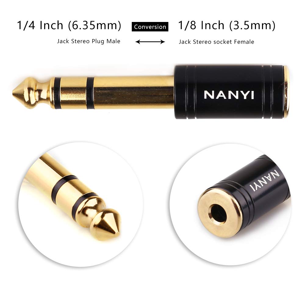 Foto 7 | Adaptador De Auriculares Nanyi De 6,35 Mm Macho A 3,5 Mm Hembra, Negro - Venta Internacional.