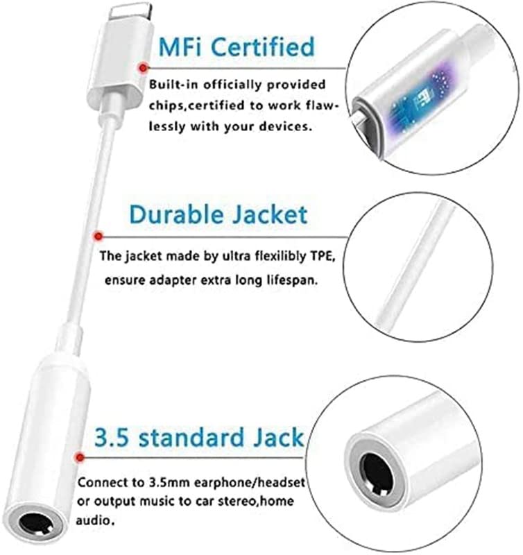 Foto 5 pulgar | Adaptador De Auriculares Lightning A 3.5 Mm Hugimcnt Para Iphone - Venta Internacional.