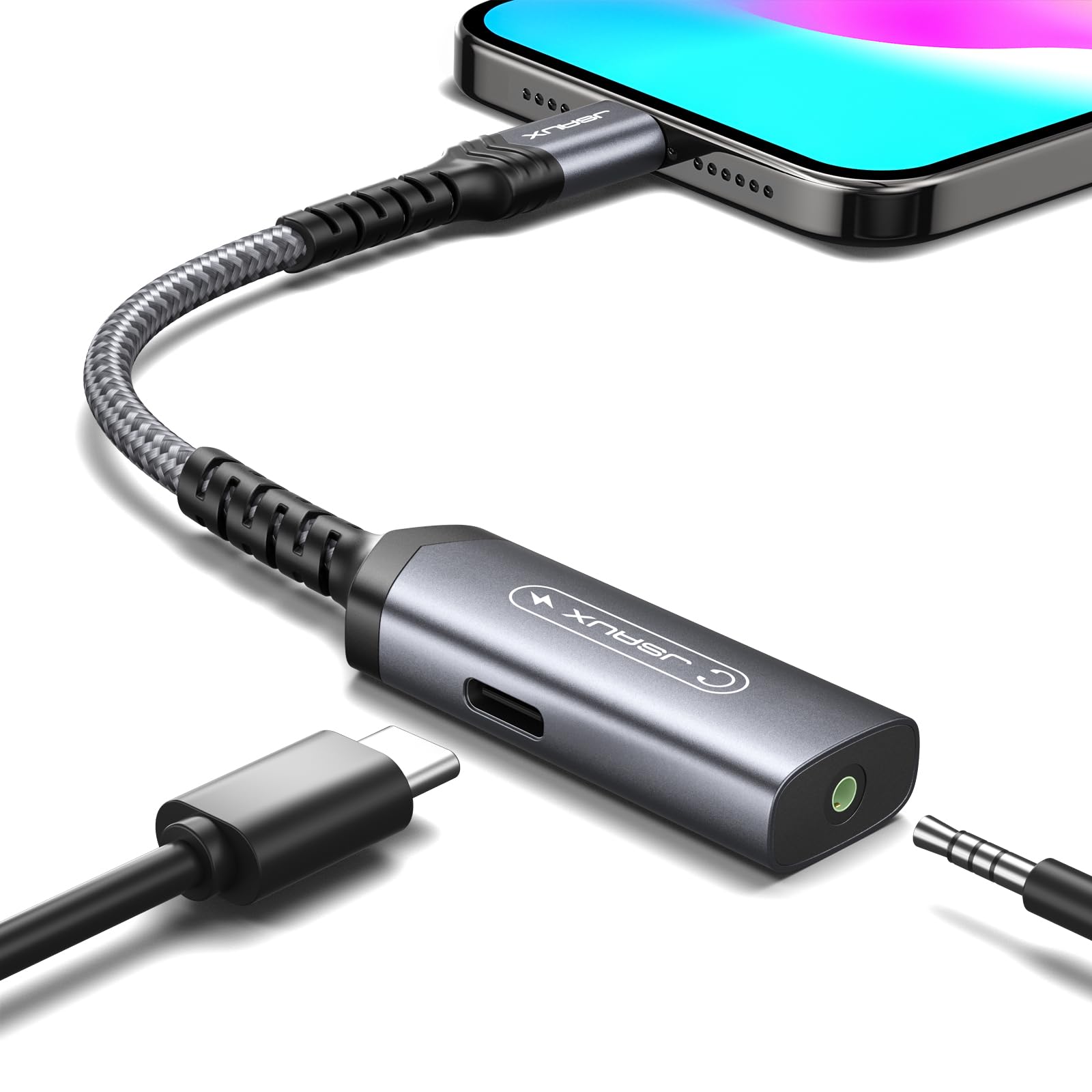 Foto 1 | Adaptador Usb C A 3,5 Mm Para Auriculares Y Cargador Jsaux Pd 60w - Venta Internacional.