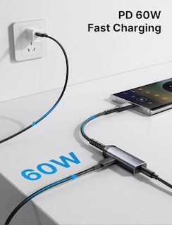 Foto 3 | Adaptador Usb C A 3,5 Mm Para Auriculares Y Cargador Jsaux Pd 60w - Venta Internacional.