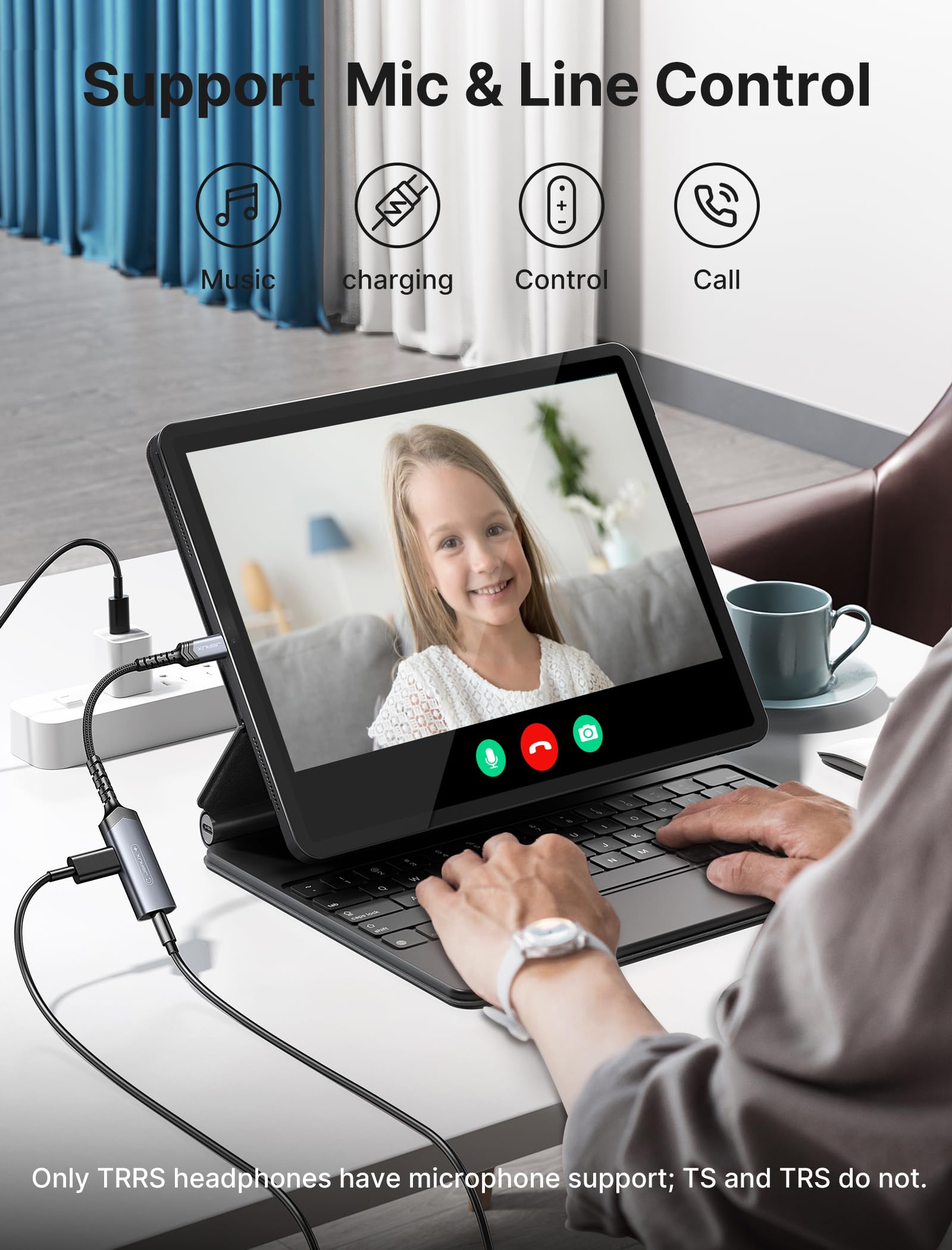 Foto 5 | Adaptador Usb C A 3,5 Mm Para Auriculares Y Cargador Jsaux Pd 60w - Venta Internacional.