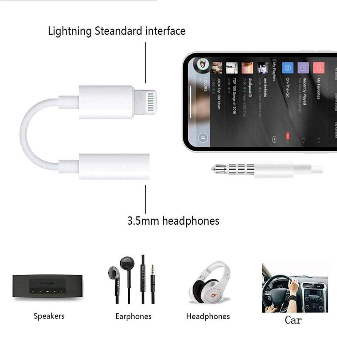 Foto 4 | Adaptador De Auriculares Lightning A 3,5 Mm Belcompany, Paquete De 3 - Venta Internacional.