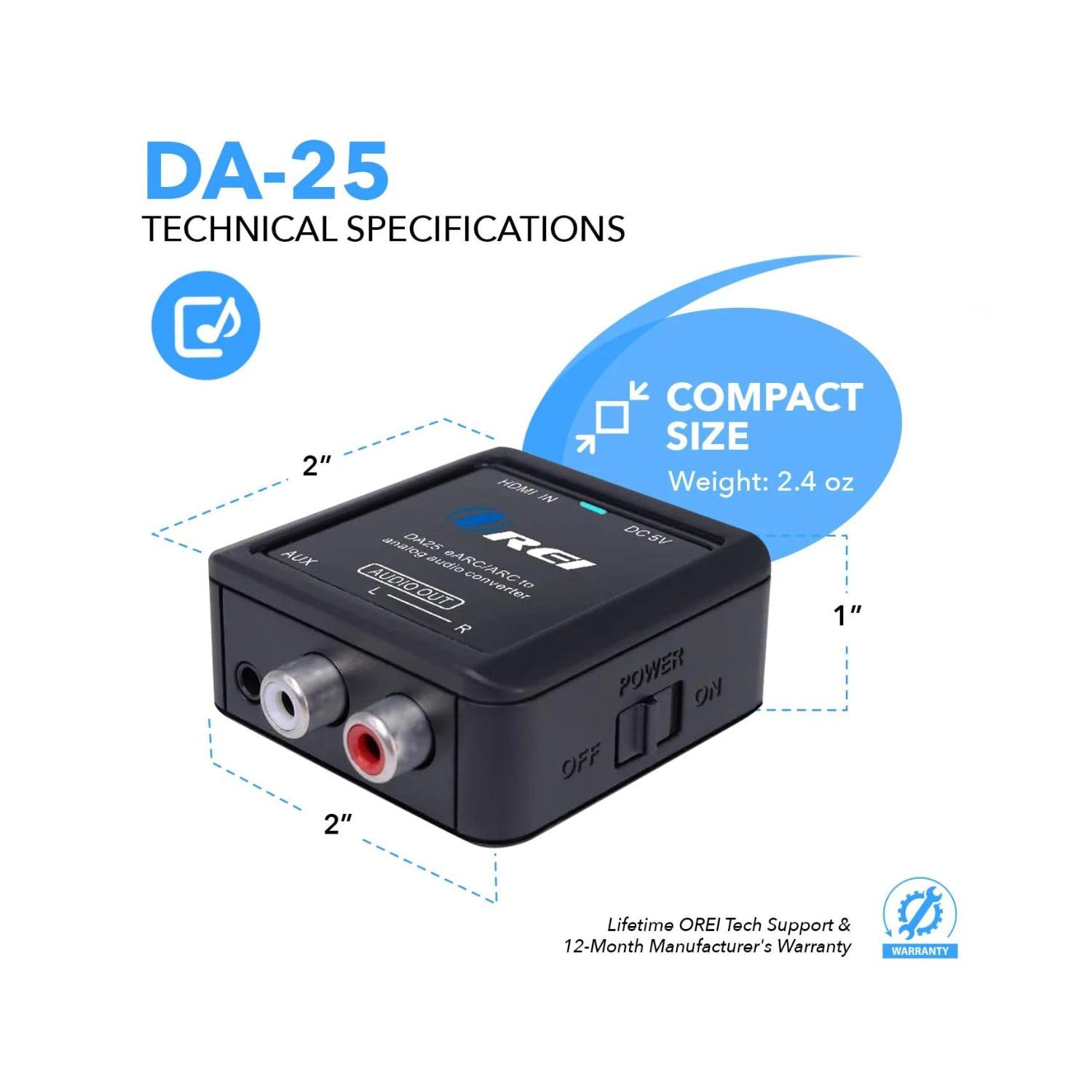 Foto 5 | Convertidor De Audio Orei Premium Hdmi (earc Y Arc) A Rca L/r - Venta Internacional.