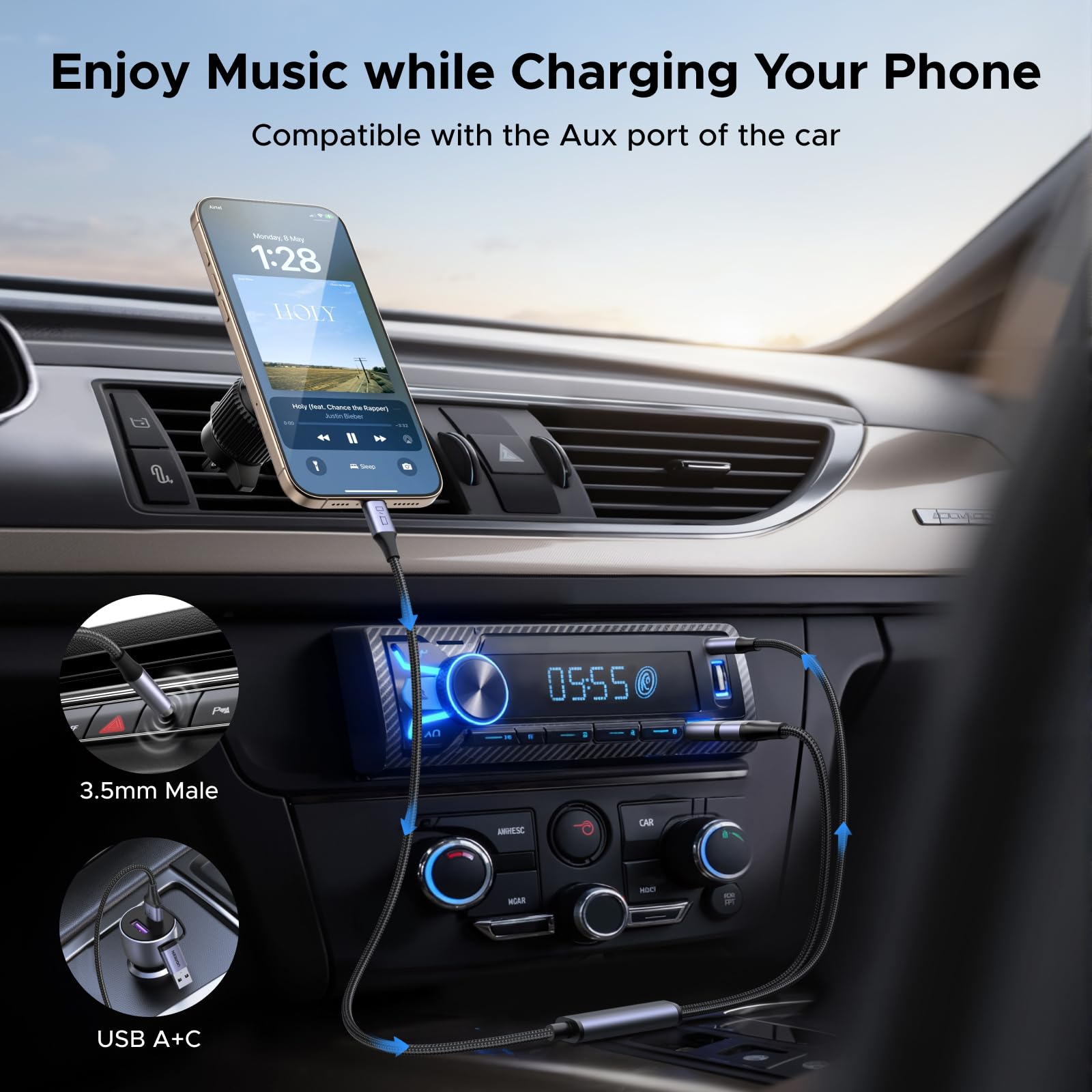 Foto 6 pulgar | Cable De Audio Usb C A 3,5 Mm Y Cargador Ugreen 60w Pd - Venta Internacional.