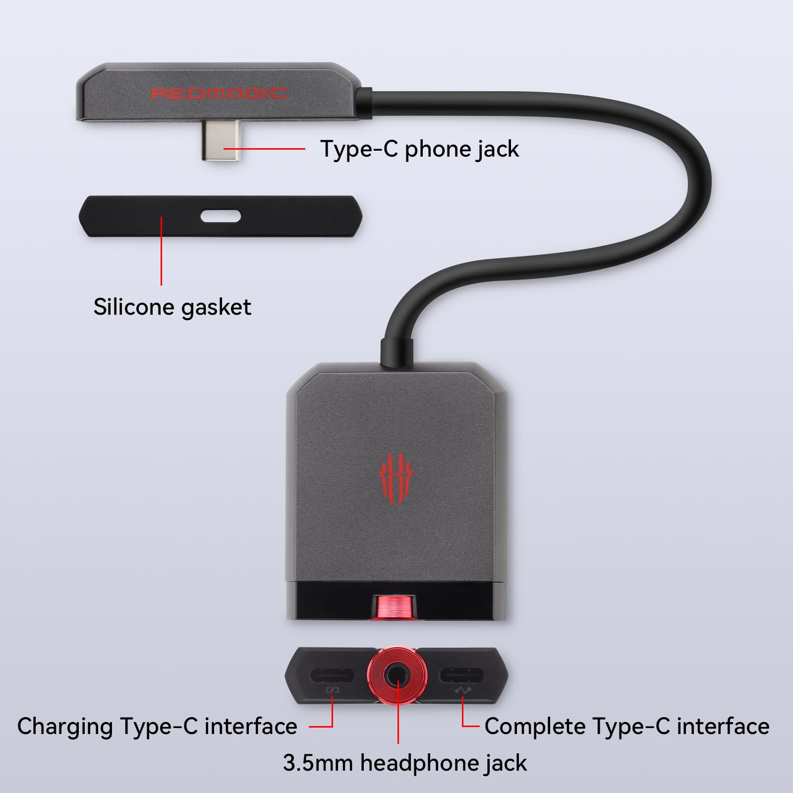 Foto 4 pulgar | Adaptador Nubia Redmagic 2 En 1 Usb C A Auriculares De Audio De 3 5 Mm - Venta Internacional.