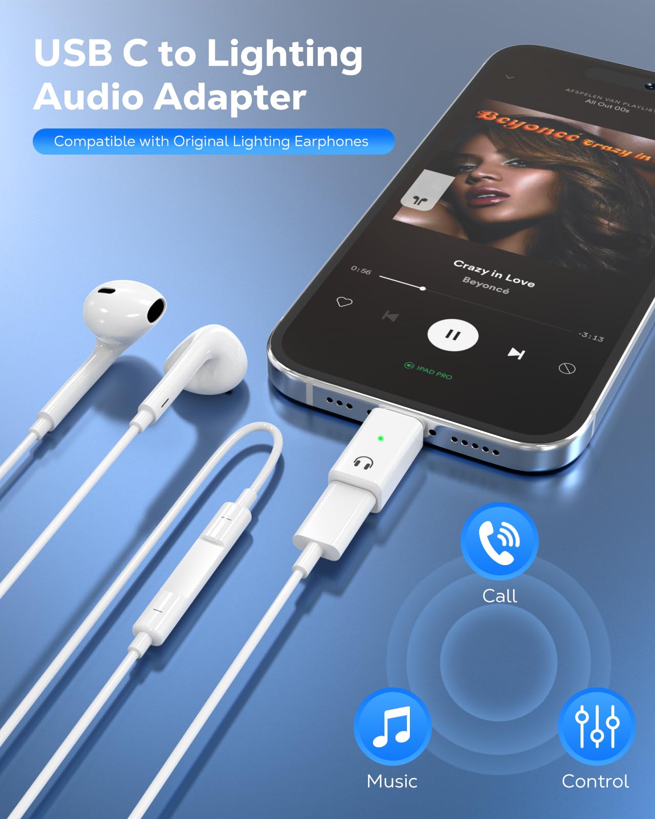 Foto 3 pulgar | Adaptador De Audio Moko Lightning A Usb C Para Iphone 16/15 Pro Max - Venta Internacional.