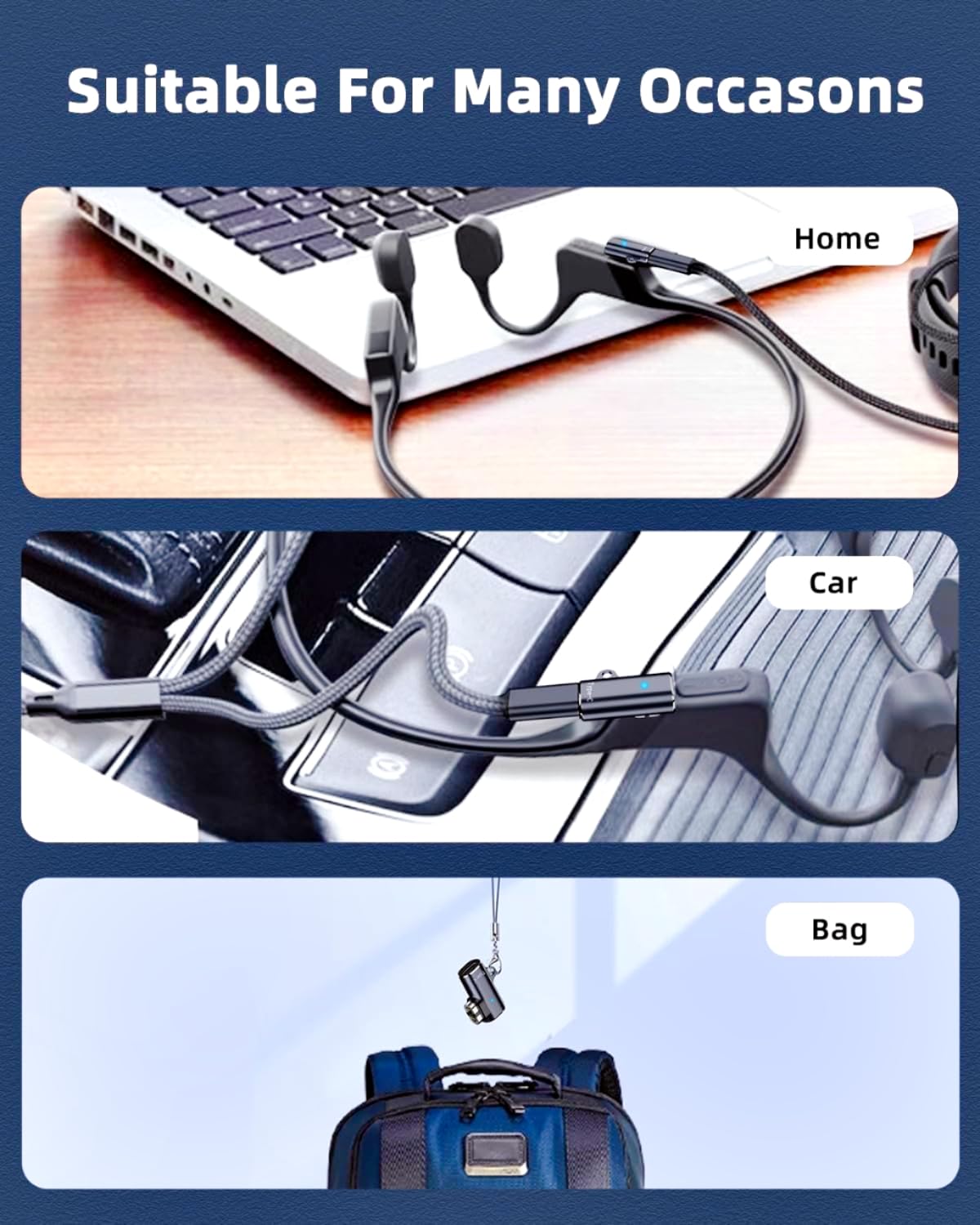 Foto 6 | Adaptador De Cargador Usb C Para Auriculares Aftershokz  Paquete De 5 - Venta Internacional.