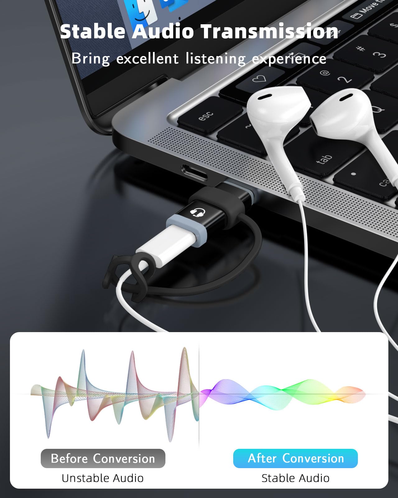 Foto 5 pulgar | Adaptador Moko Lightning A Usb C Audio Para Iphone/ipad Negro - Venta Internacional.