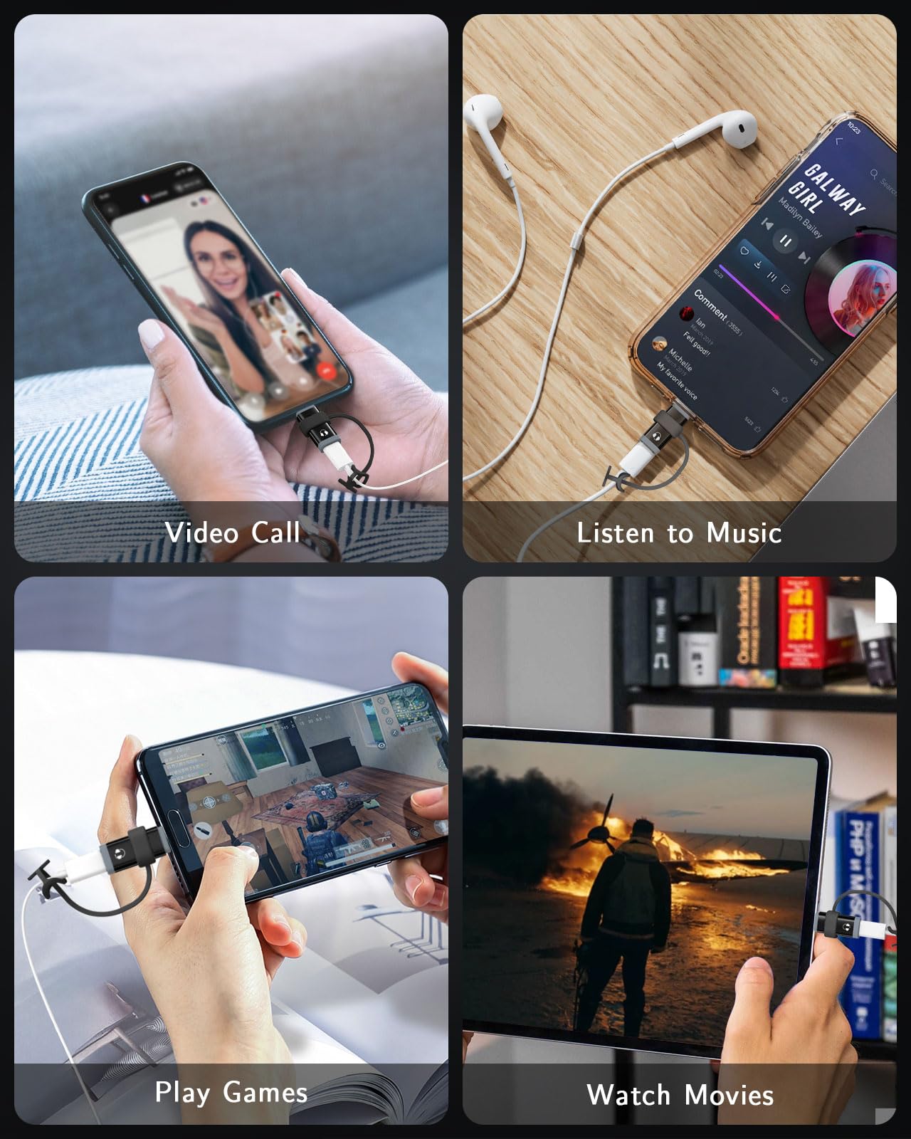 Foto 7 pulgar | Adaptador Moko Lightning A Usb C Audio Para Iphone/ipad Negro - Venta Internacional.
