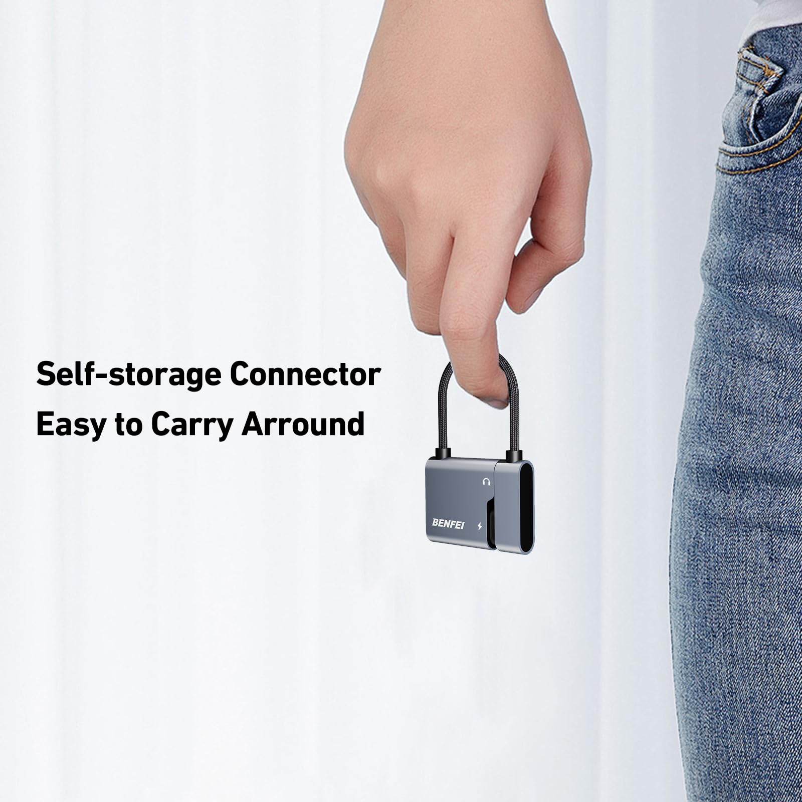 Foto 7 | Adaptador Usb C A Conector De Audio Benfei Con Carga Rápida De 60 W - Venta Internacional.