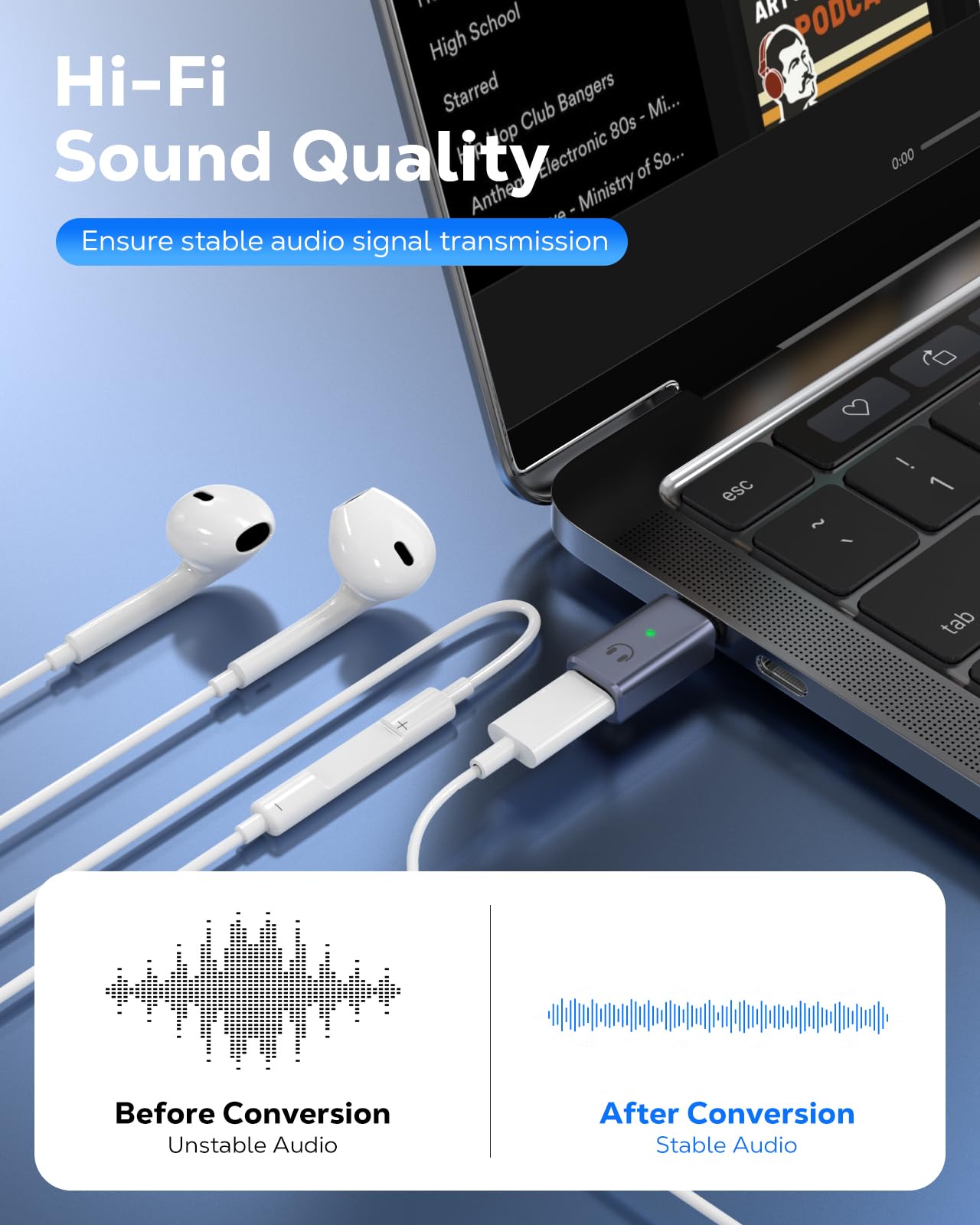 Foto 5 pulgar | Adaptador De Audio Moko Lightning A Usb C Para Iphone Gris - Venta Internacional.