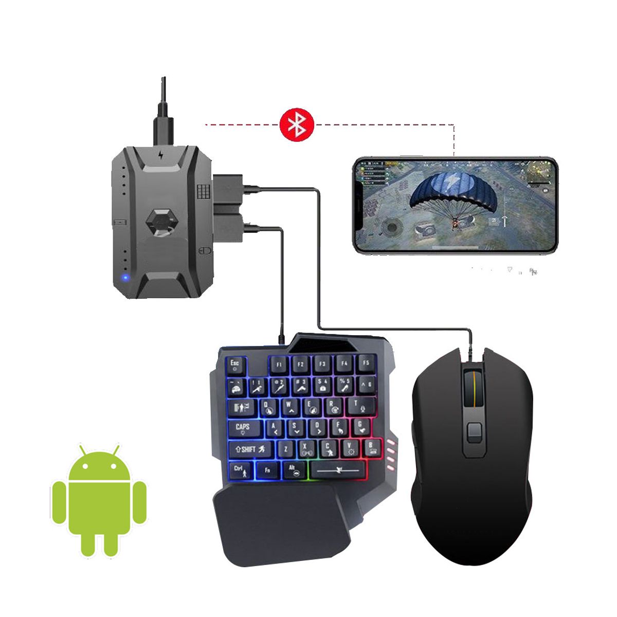 Foto 3 pulgar | Convertidor De Teclado Y Mouse USB A Conexión Bluetooth Para Celular Android Elegate Con94