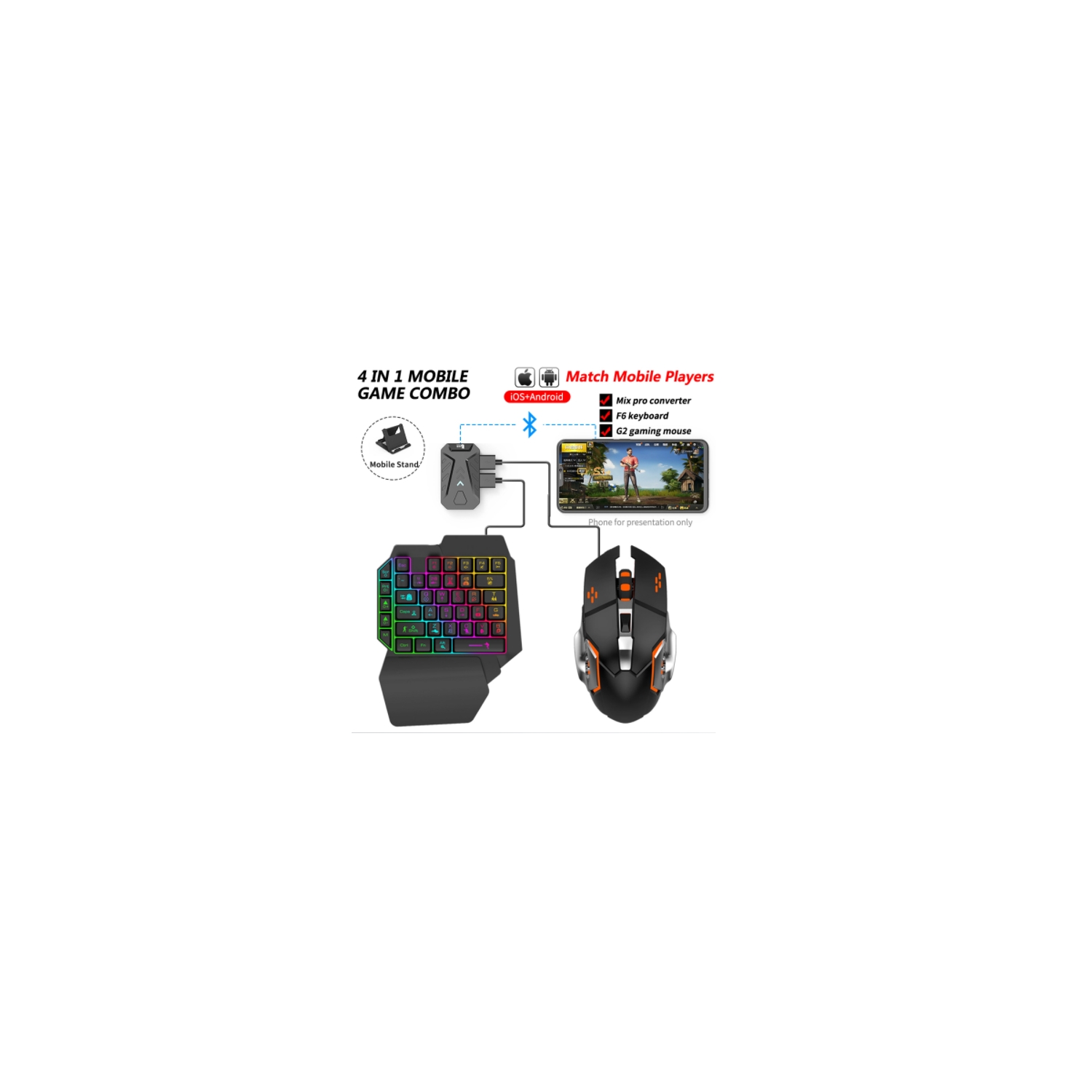 Foto 3 pulgar | Adaptador De Teclado Gamer Mix Pro Mouse Compatible Con Android E Ios - Venta Internacional.