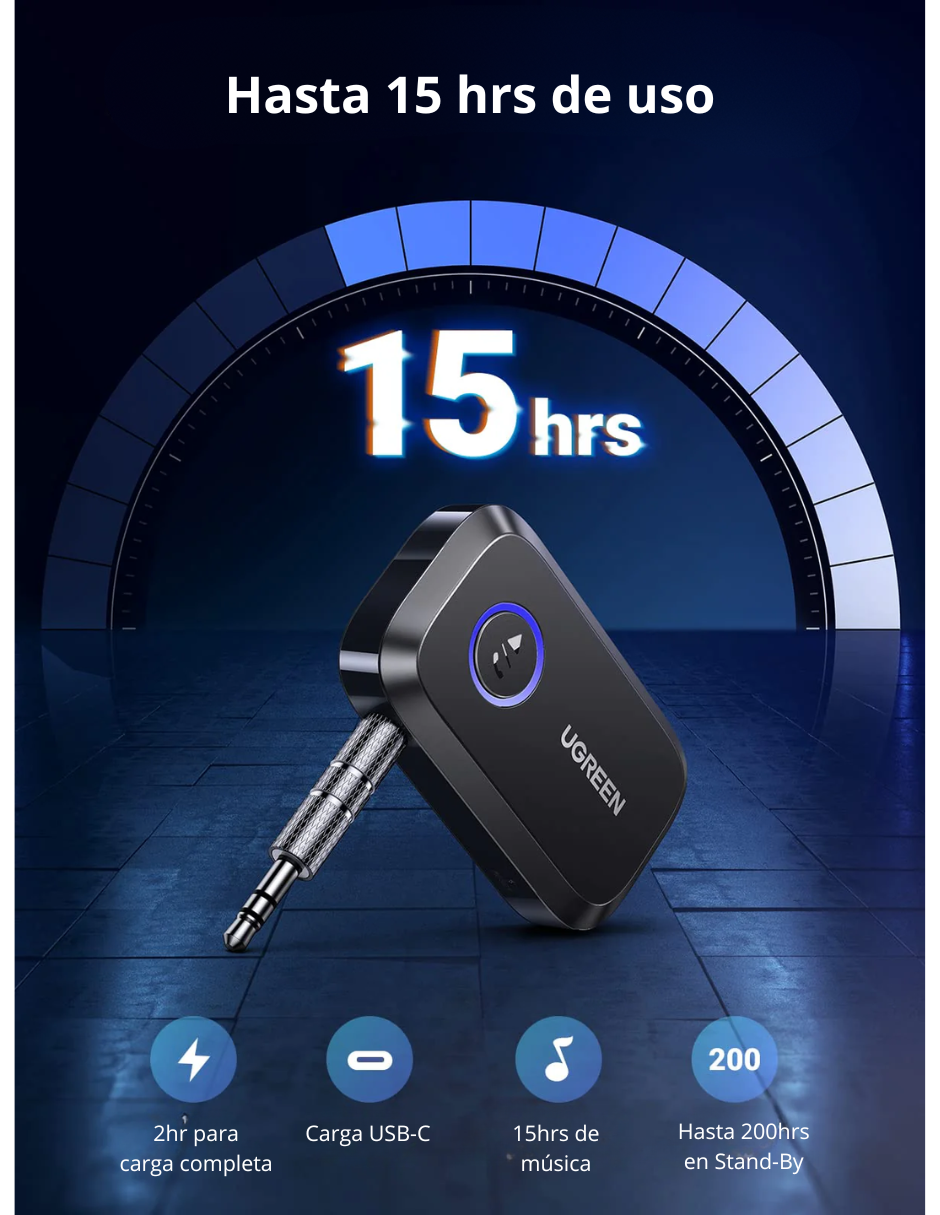 Foto 4 pulgar | Adaptador Bluetooth 5.3 Ugreen Con Conector Aux De 3.5 Mm