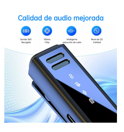 Foto 3 pulgar | Micrófono Inalámbrico Lavalier Solapa Yyugolo Para Android Type-c Con Compartimento Para Pilas Color Azul