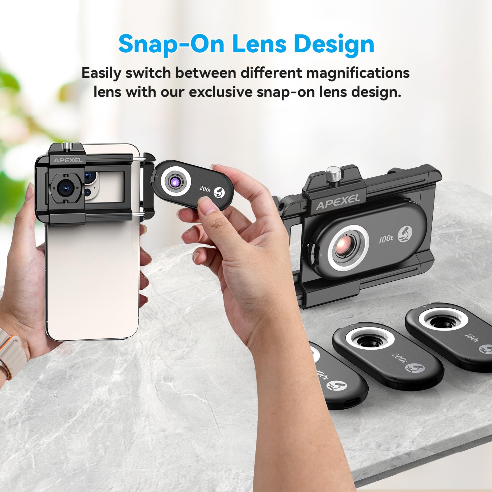 Foto 5 | Lente De Microscopio Telefónico Apexel 150x Nano Zoom Para Android/iphone - Venta Internacional.