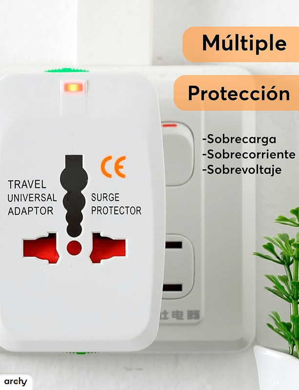 Foto 5 pulgar | Adaptador Enchufe Internacional Archy Combo 2 Universal Viaje Europeo Usa Uk Asia Cargador Compacto