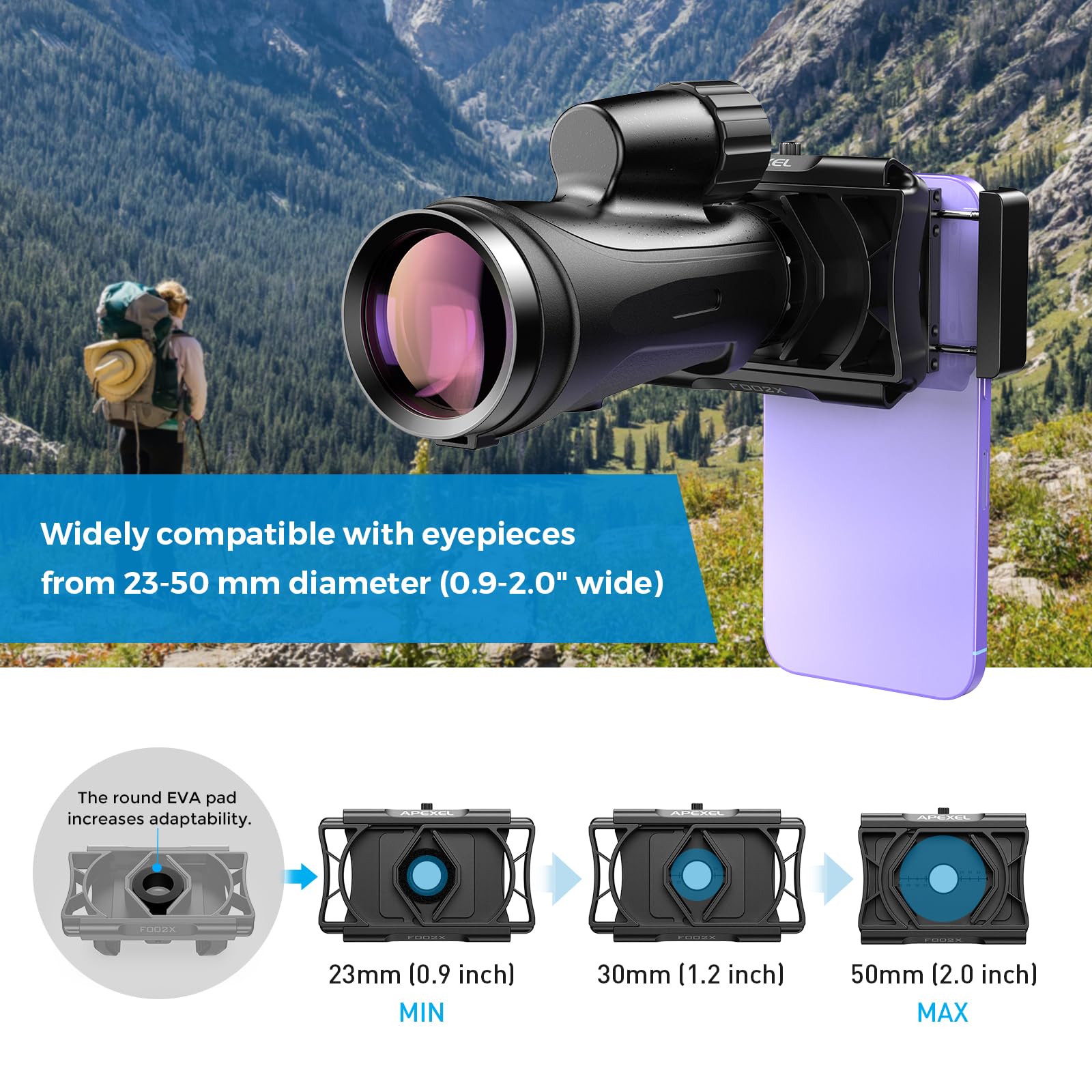 Foto 8 pulgar | Adaptador De Teléfono Telescópico Apexel 360° Para Android Y Iphone - Venta Internacional.