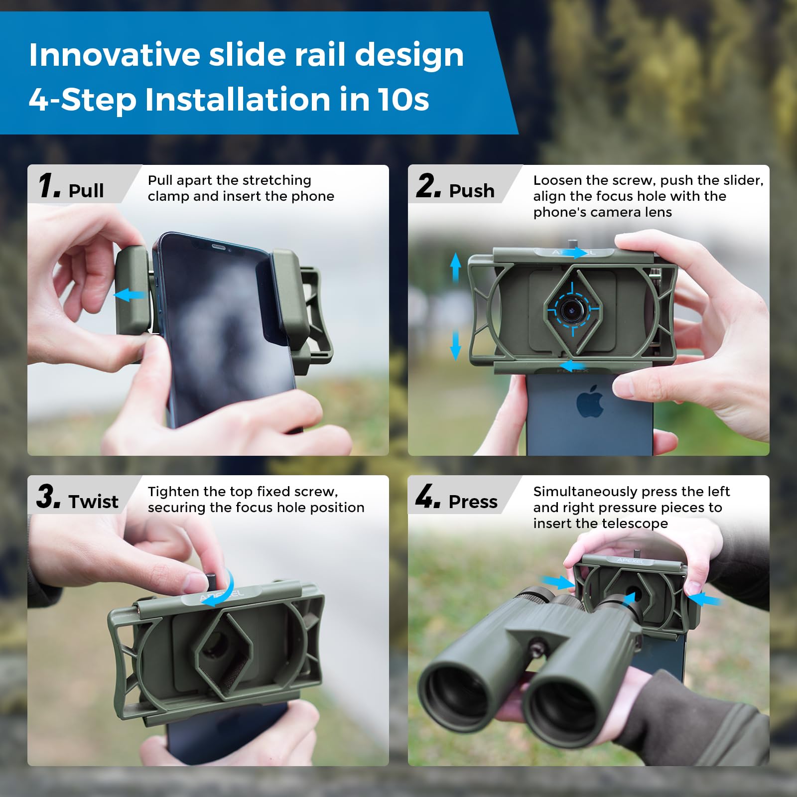 Foto 4 pulgar | Adaptador De Teléfono Telescópico Apexel 360° Para Android Y Iphone - Venta Internacional.