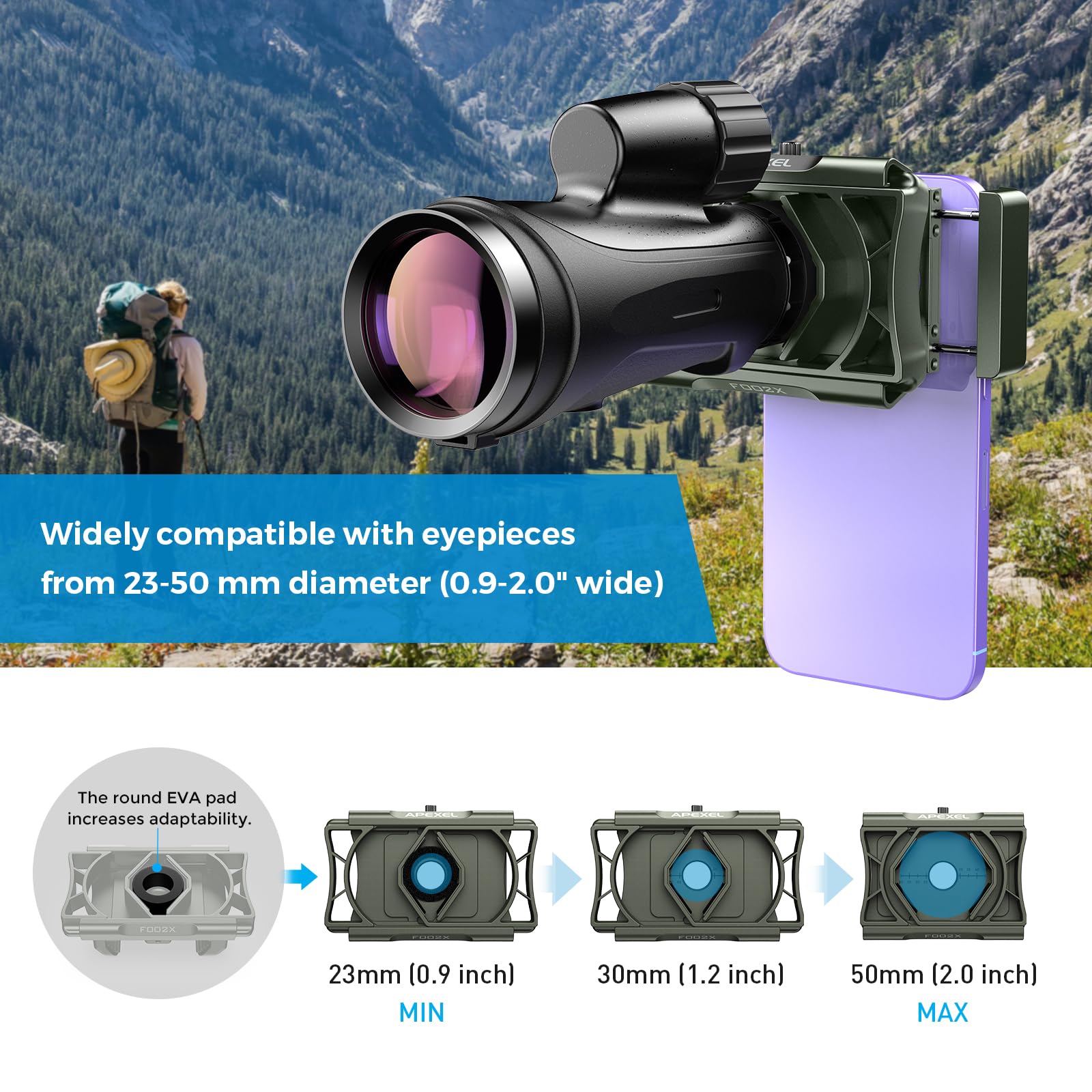 Foto 8 pulgar | Adaptador De Teléfono Telescópico Apexel 360° Para Android Y Iphone - Venta Internacional.